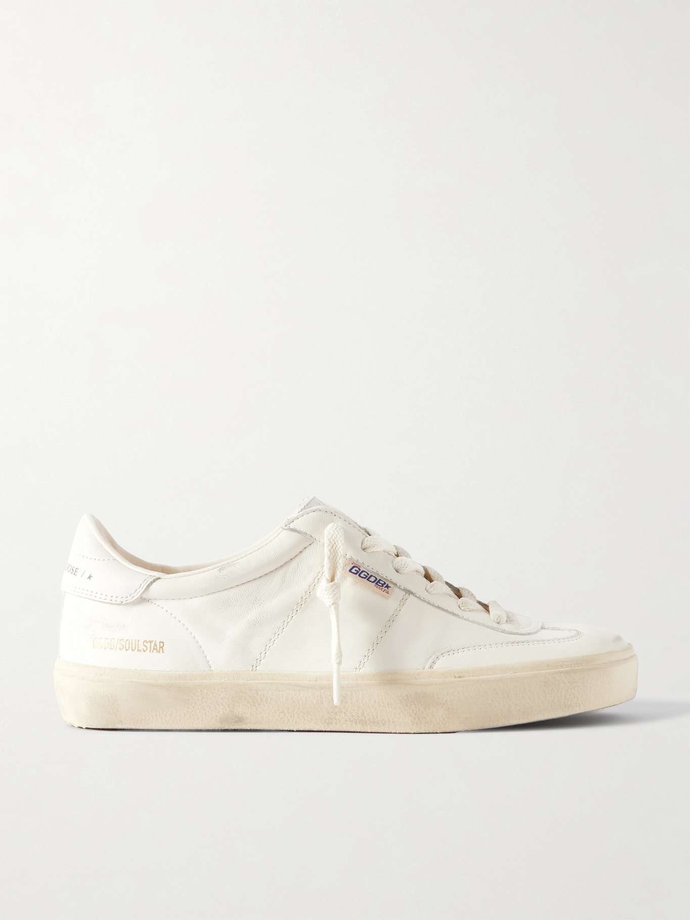 Soul-Star logo-print distressed leather sneakers - 1