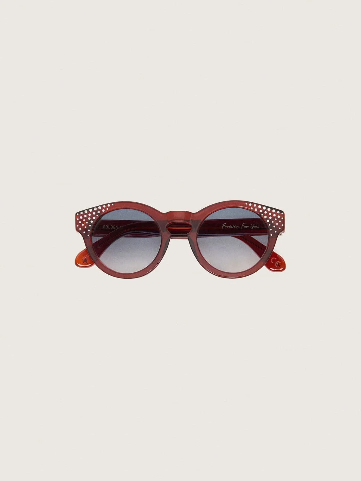 Cameron Panthos sunglasses with honey frame, precious stones and blue lenses - 1