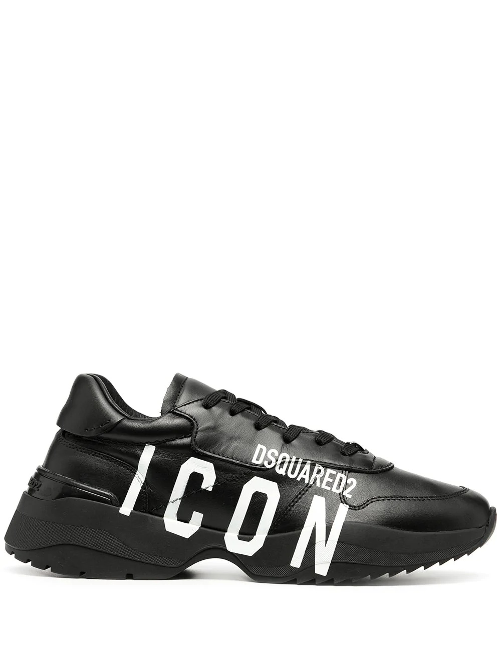 leather Icon print sneakers - 1