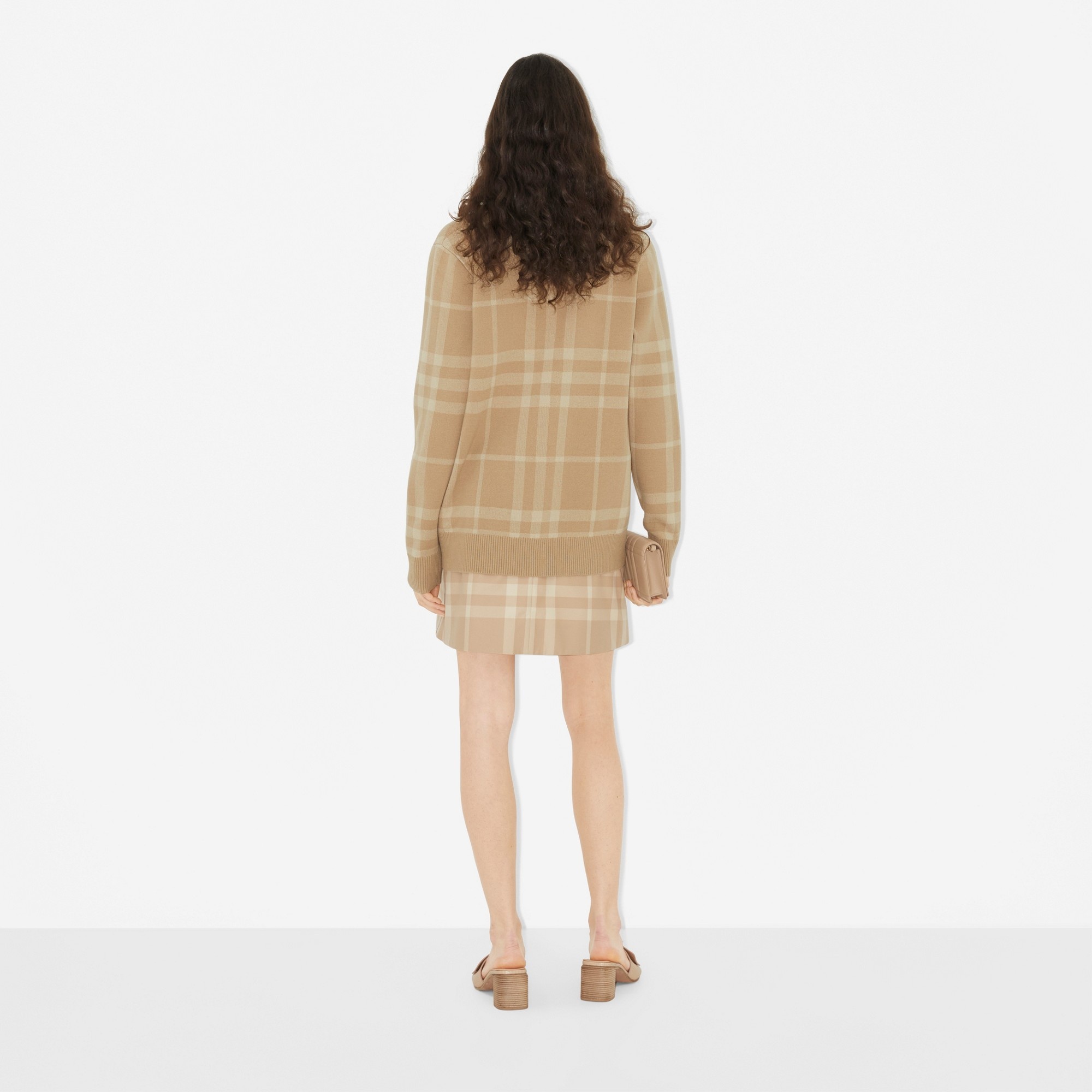 Check Wool Cashmere Jacquard Cardigan - 4