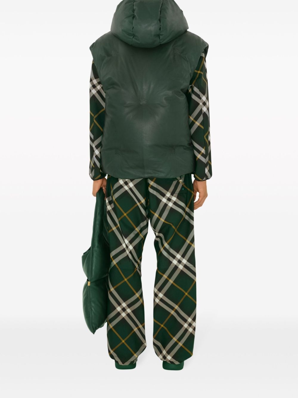 wide-leg checked trousers - 4