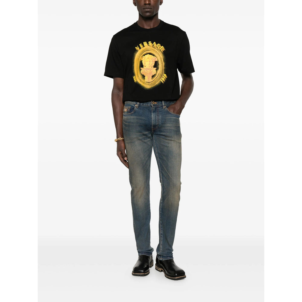 Versace Black T-Shirts & Vests - T-Shirts Men - 4