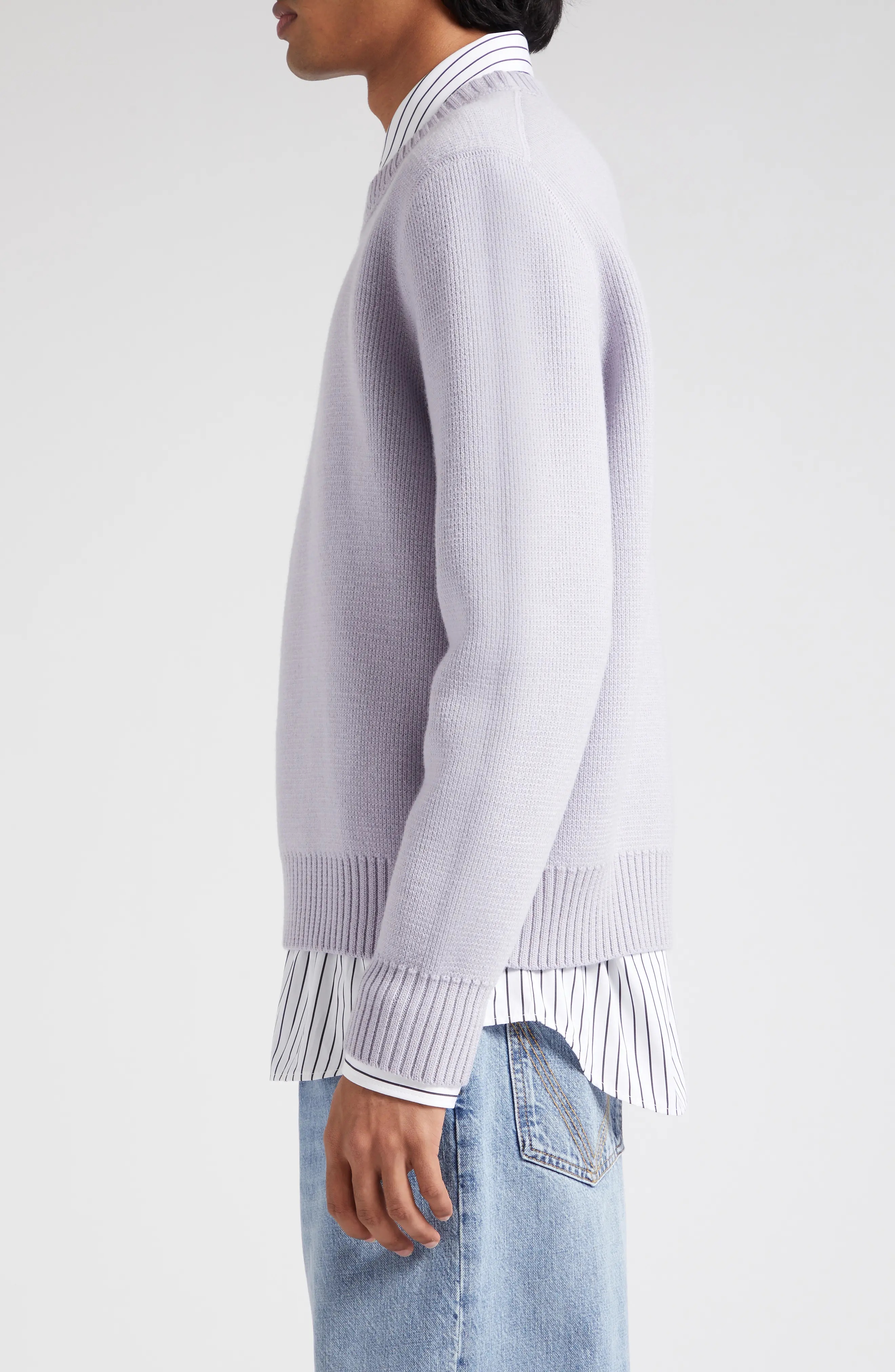 Crewneck Wool Milano Stitch Sweater - 3