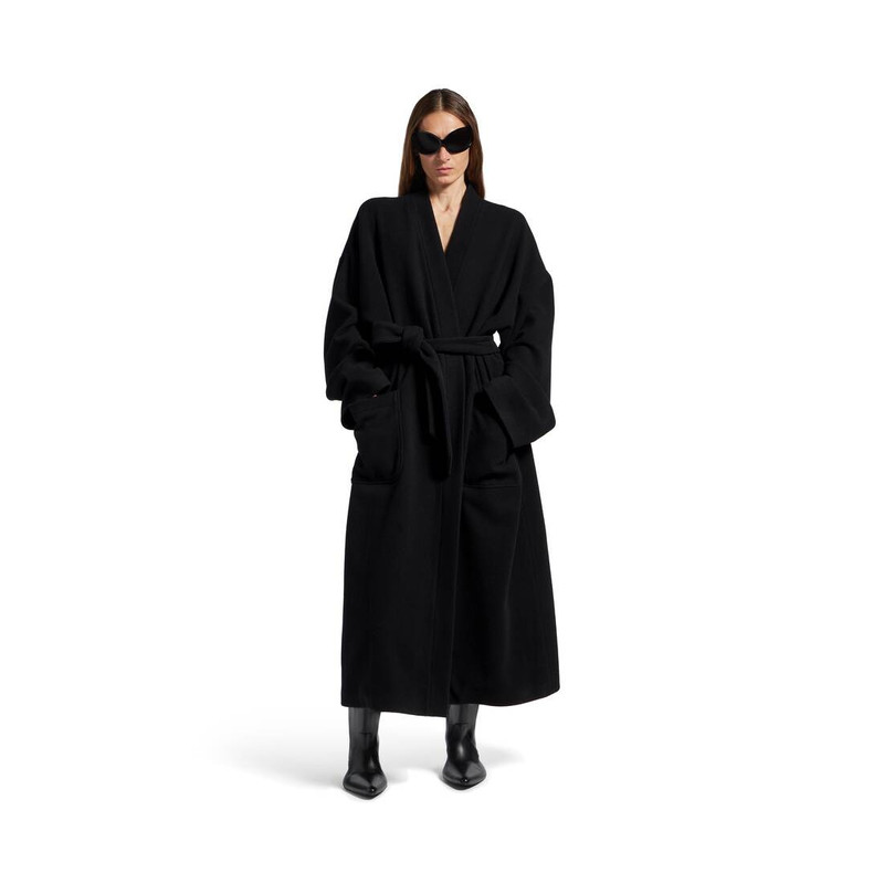 BALENCIAGA Women's Bathrobe Coat in Black outlook