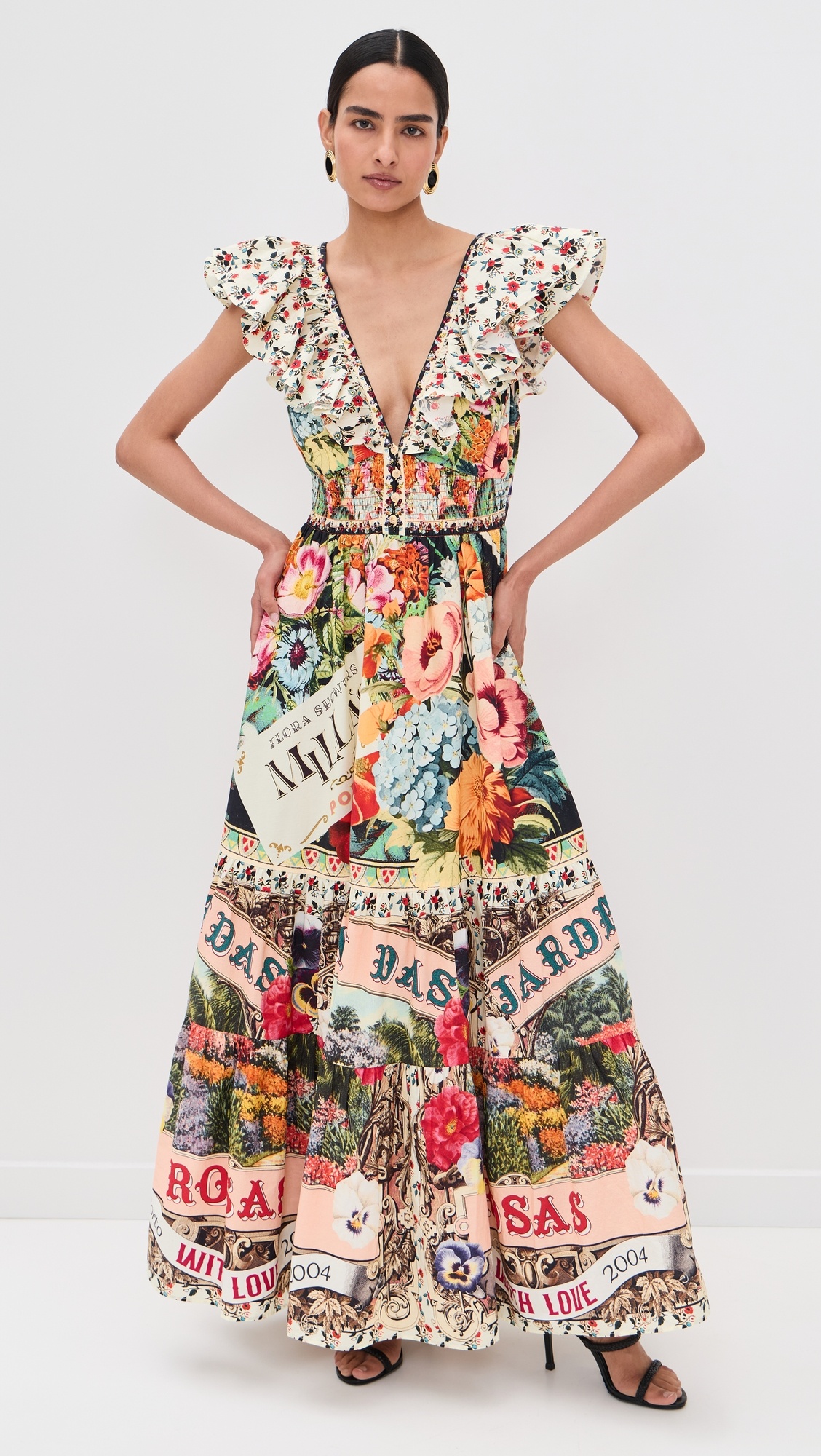 Tiered Dress with Neck Frill - 5