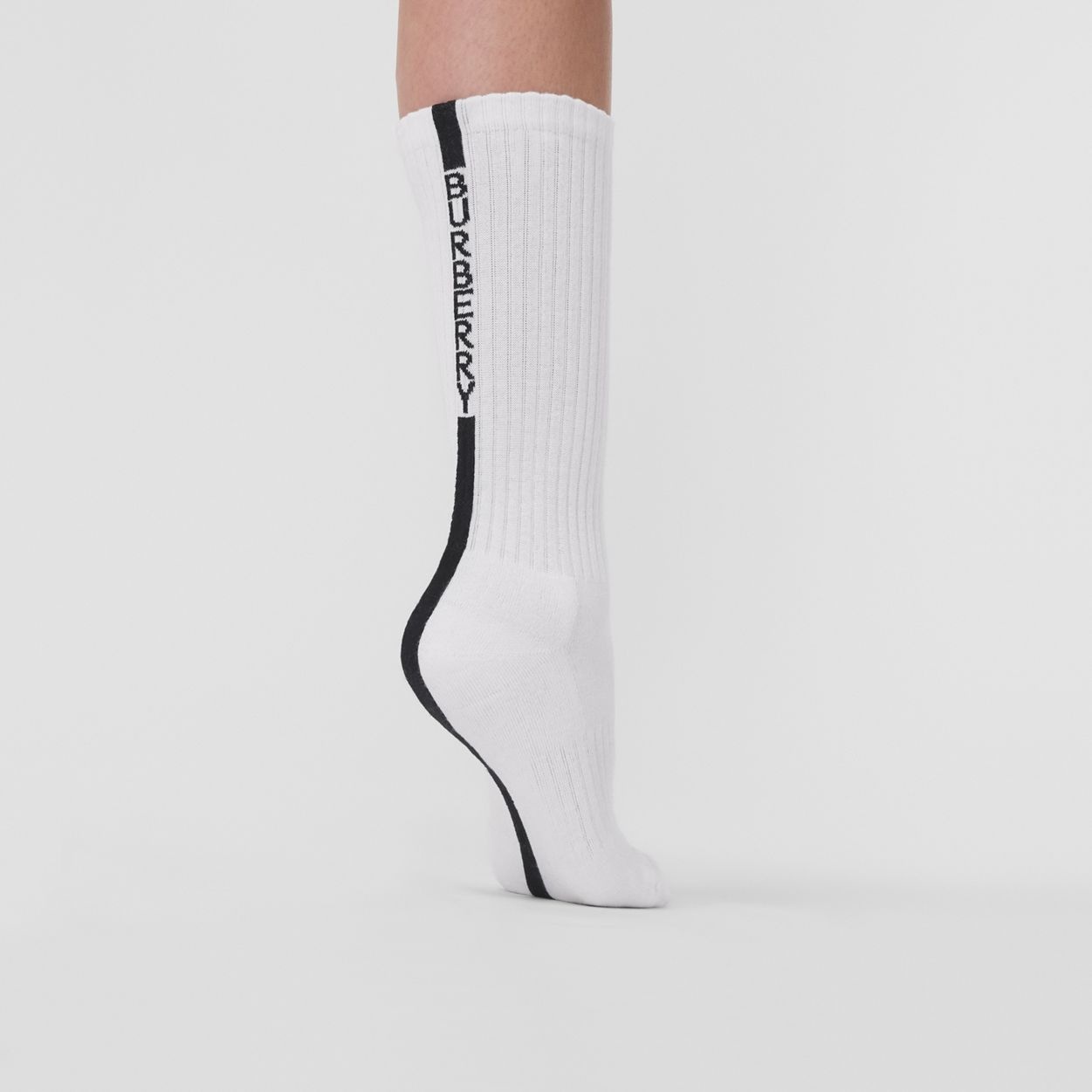 Logo Stripe Intarsia Stretch Cotton Socks - 3
