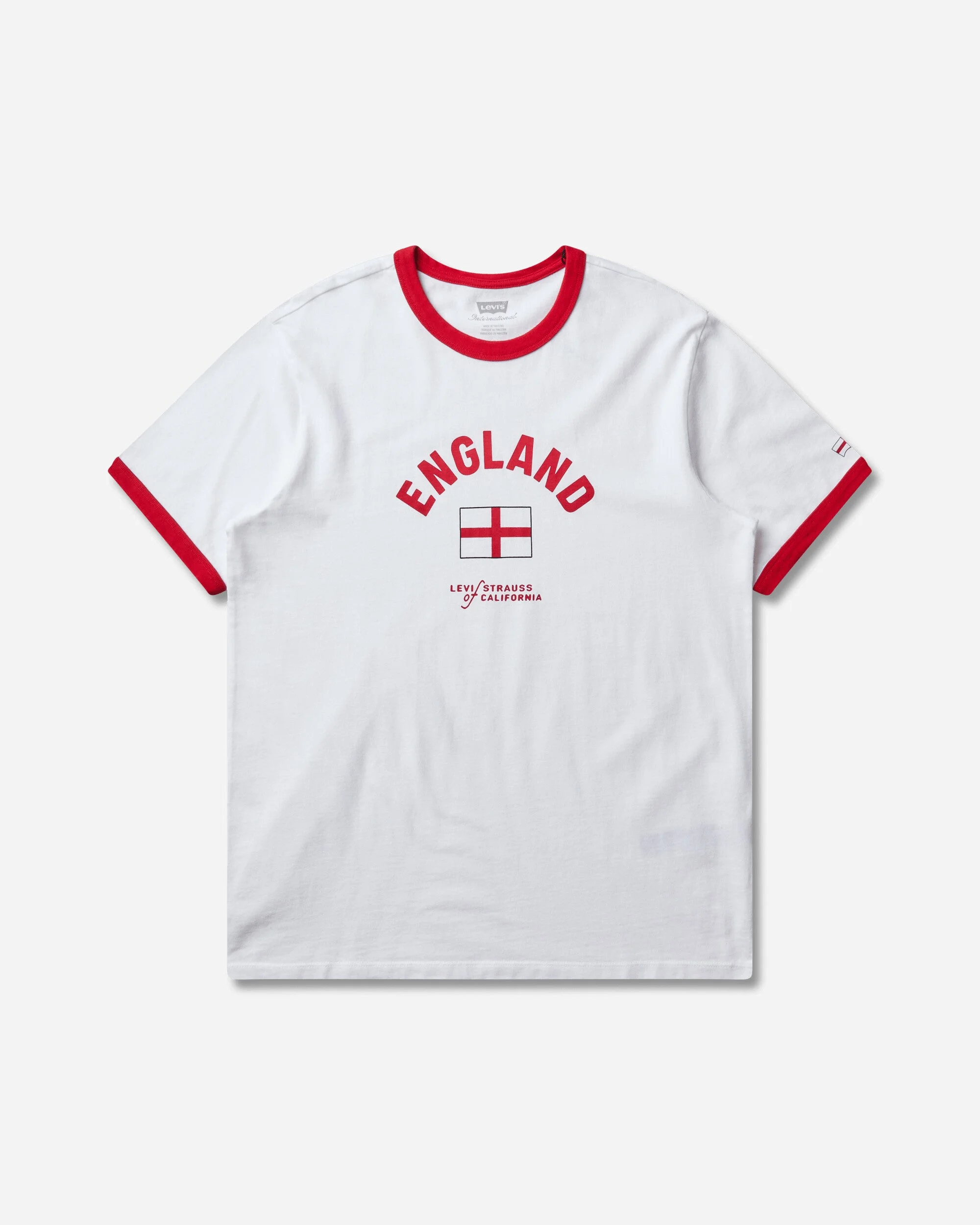 Men's England Ringer T-Shirt White - 1