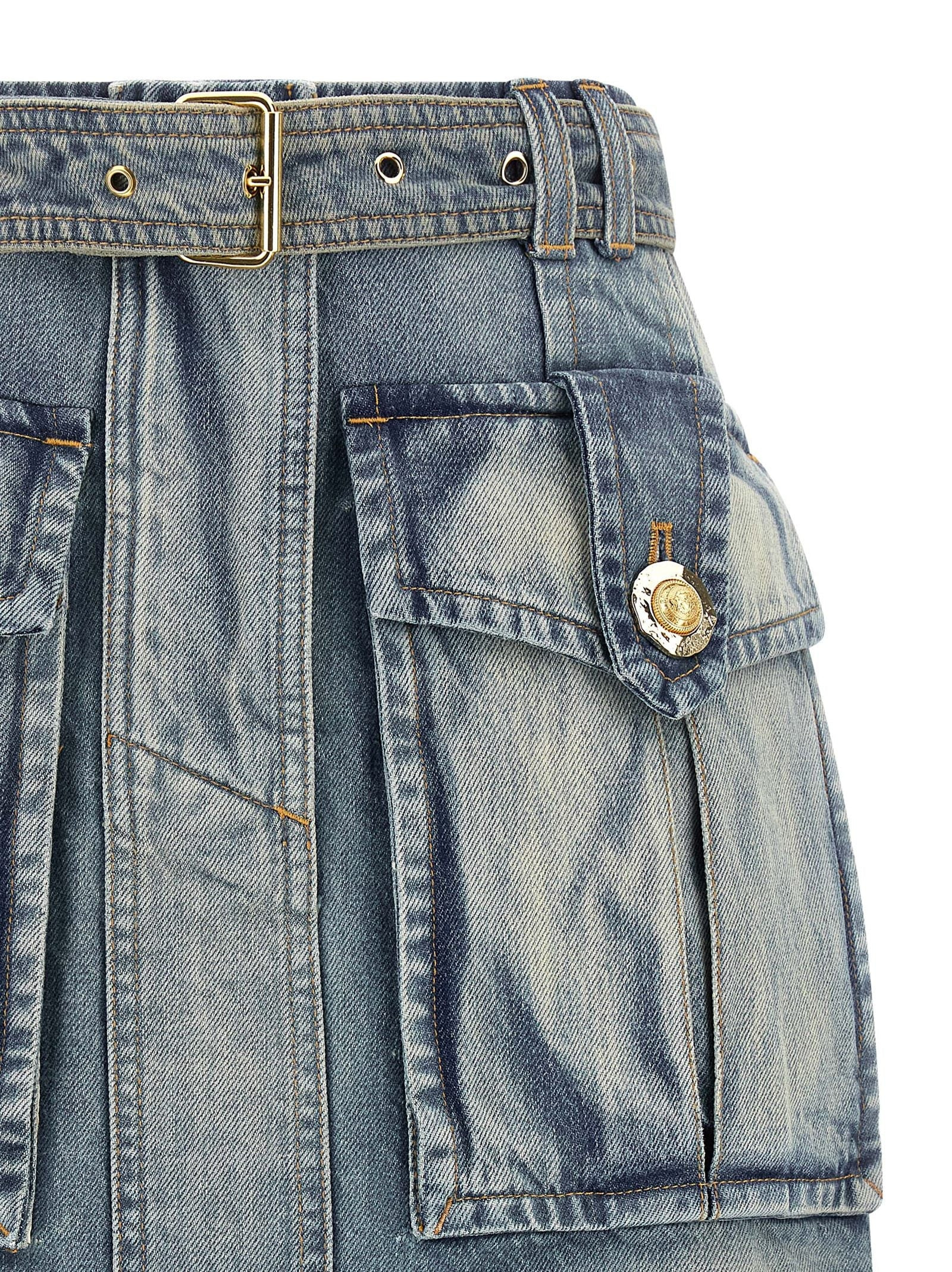 Balmain Women Cargo Pocket Skirt - 3