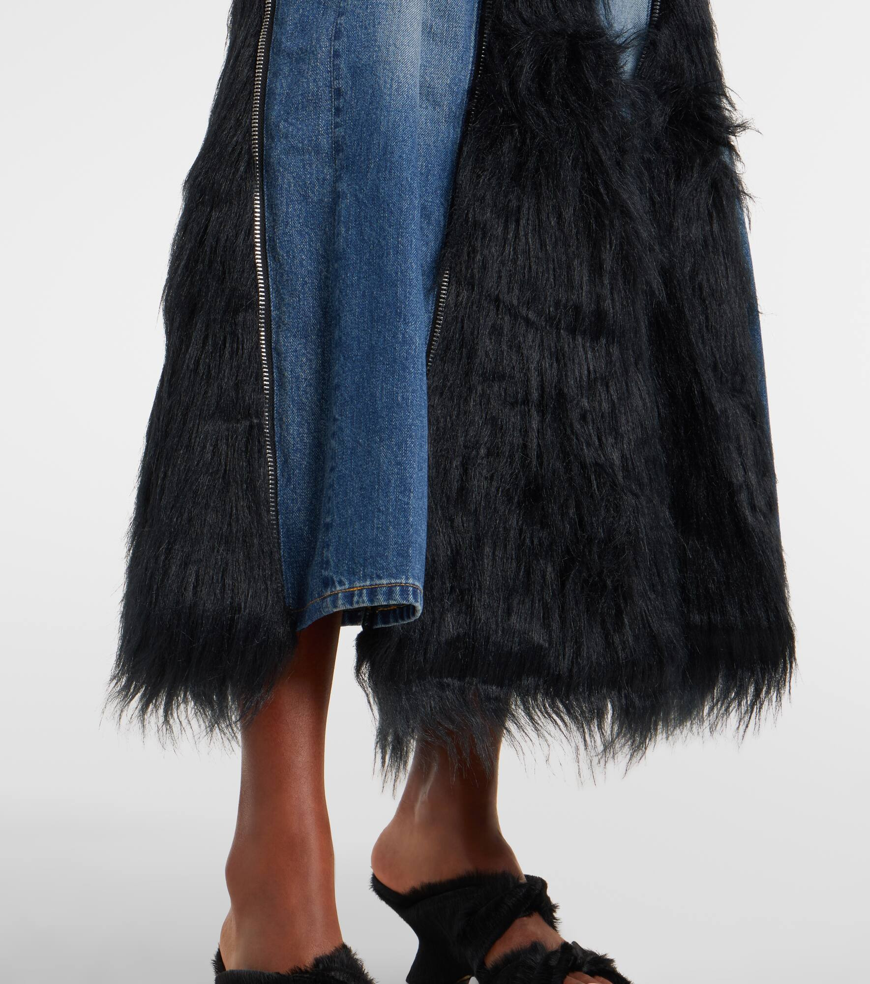 Low-rise denim maxi skirt - 5