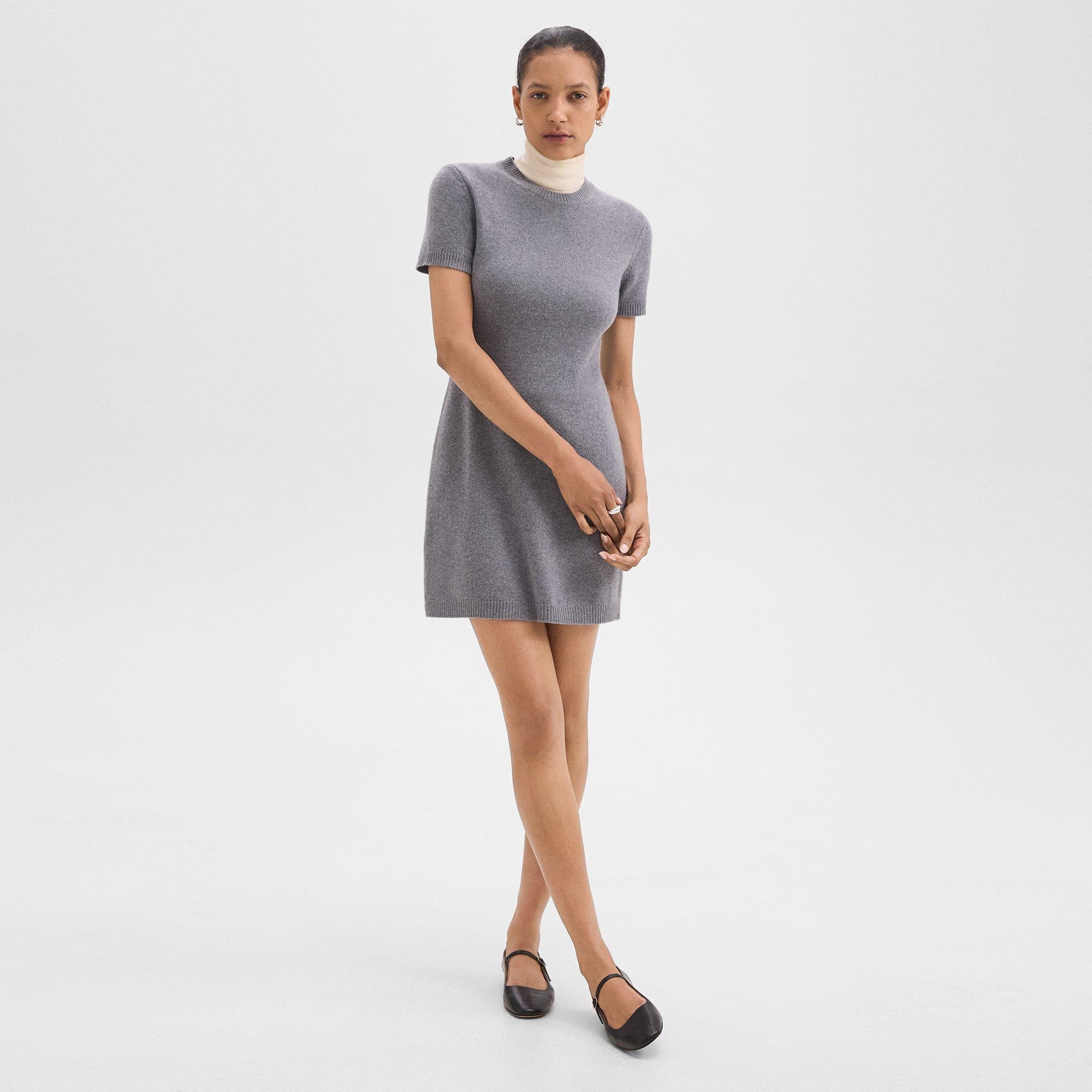 Mini Sweater Dress in Felted Wool-Cashmere - 2