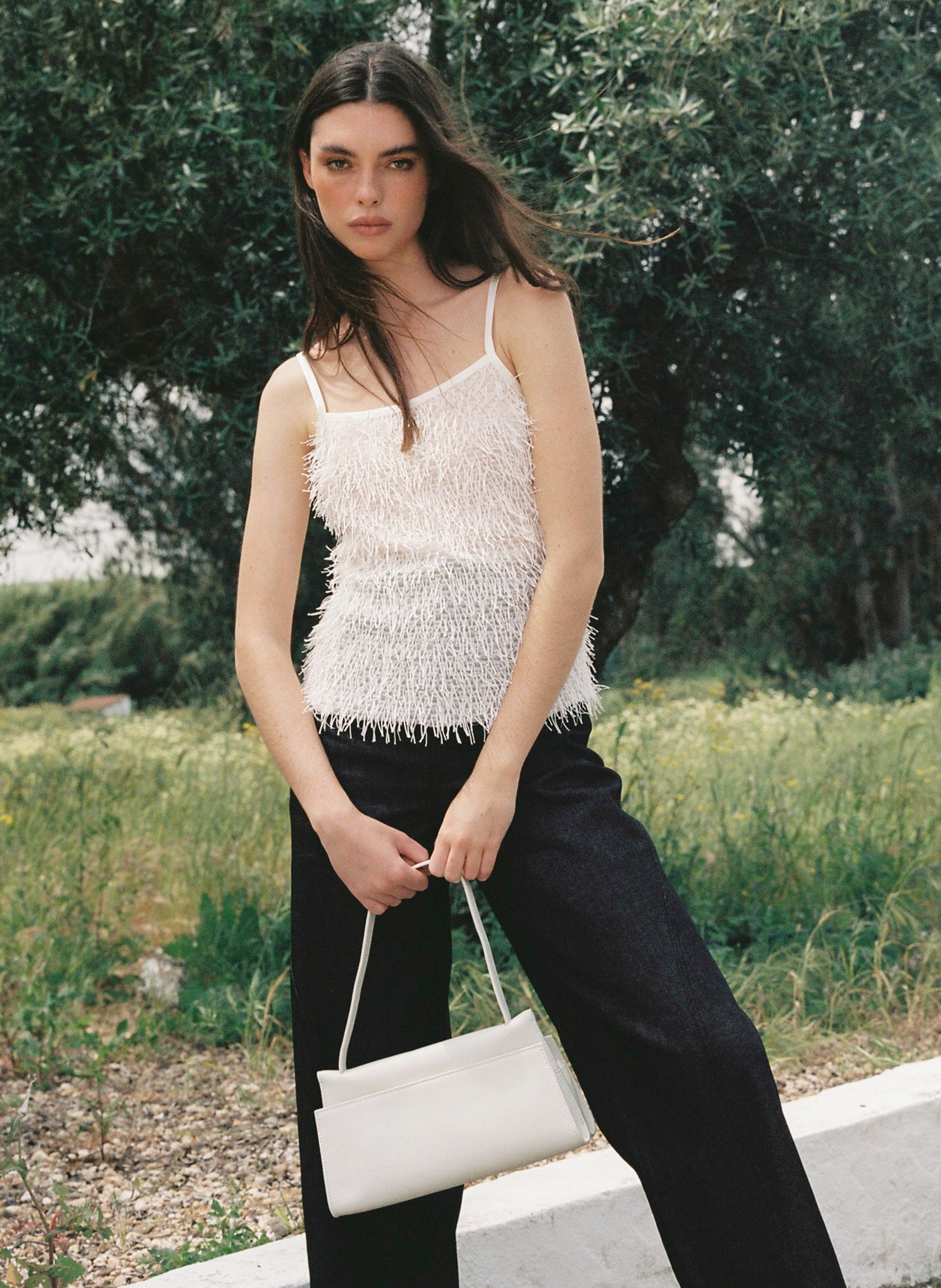 Long Papillon Leather White - 2