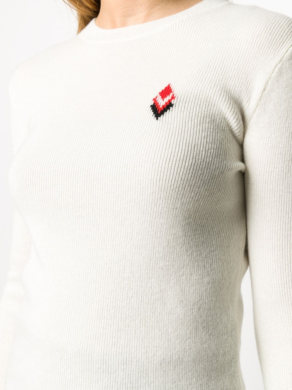 geometric-detail ribbed jumper - 5