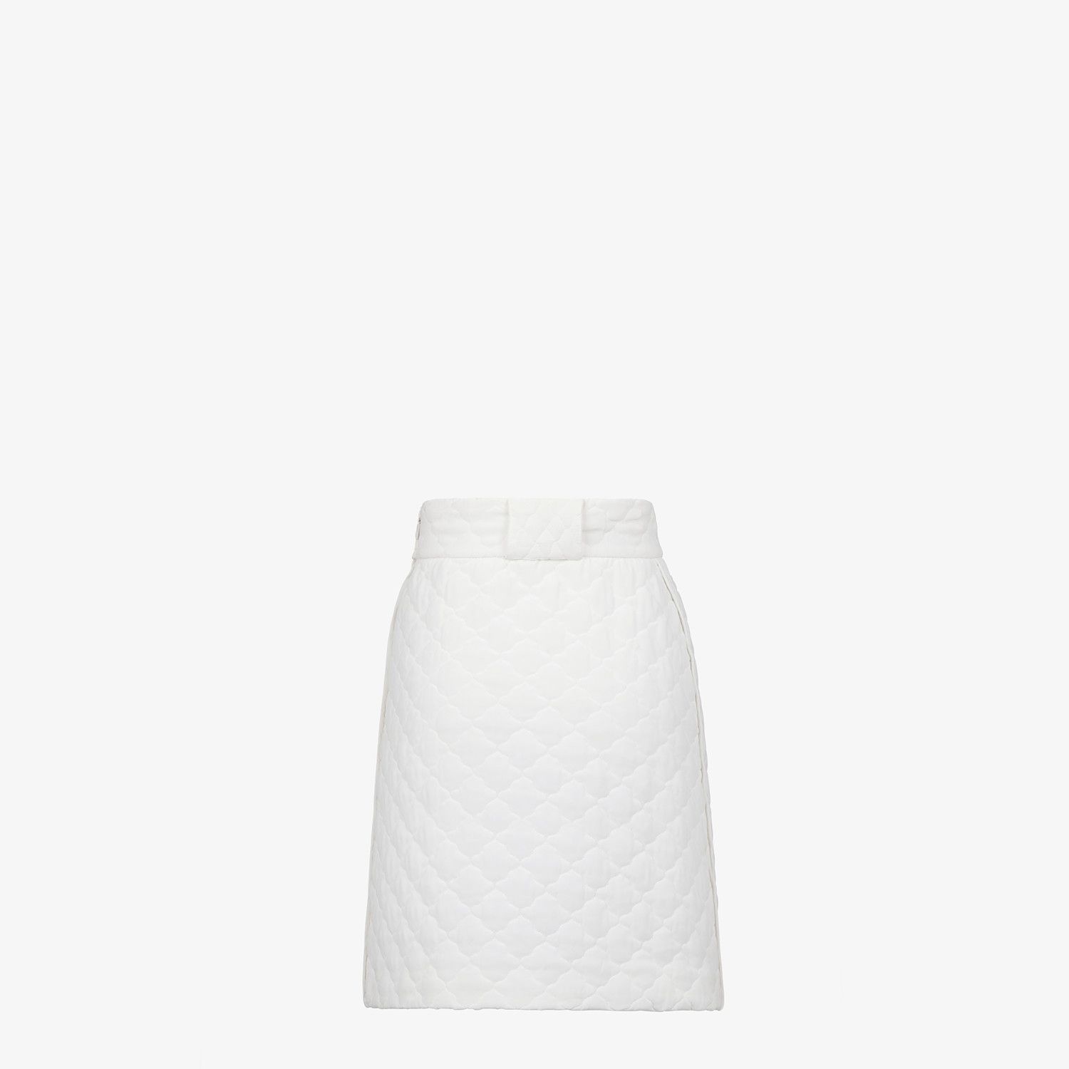 White quilted crêpe de chine skirt - 2