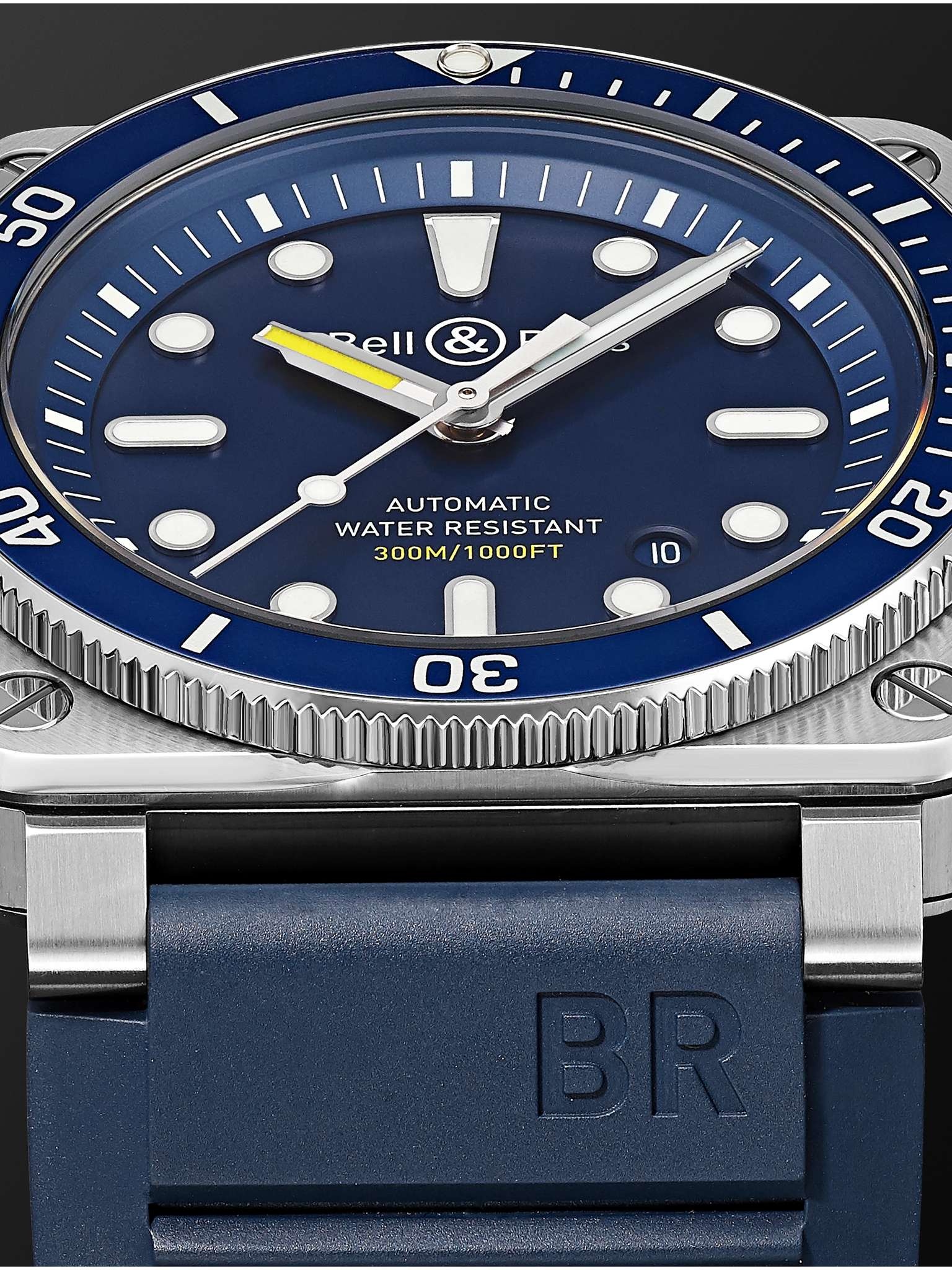 BR 03-92 Diver Blue Automatic 42mm Stainless Steel and Rubber Watch, Ref. No. BR0392-D-BU-ST/SRB - 6