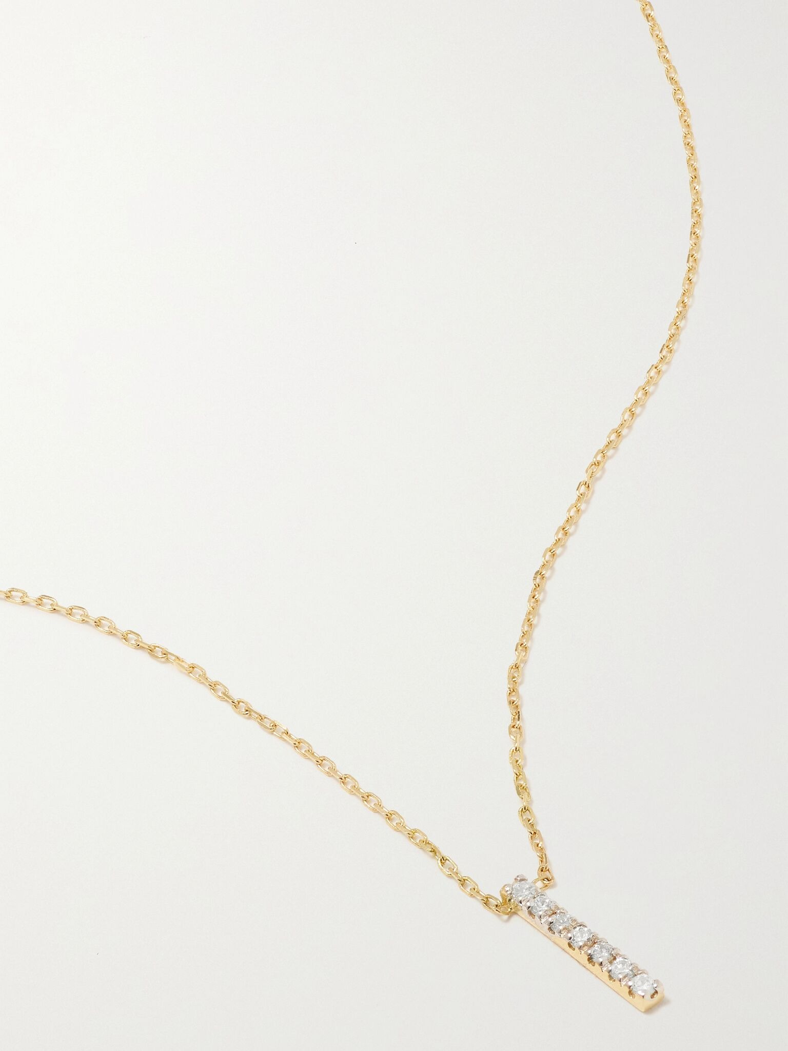 La Barre 14-karat gold diamond necklace Gold - 1