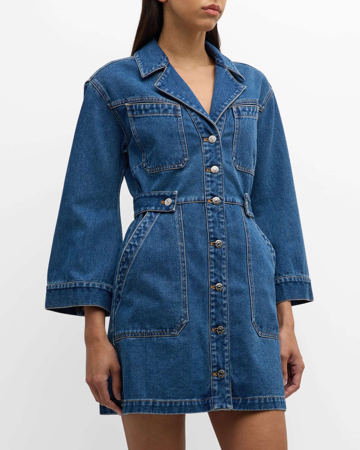 Mckinley Button-Front Denim Mini Dress - 3