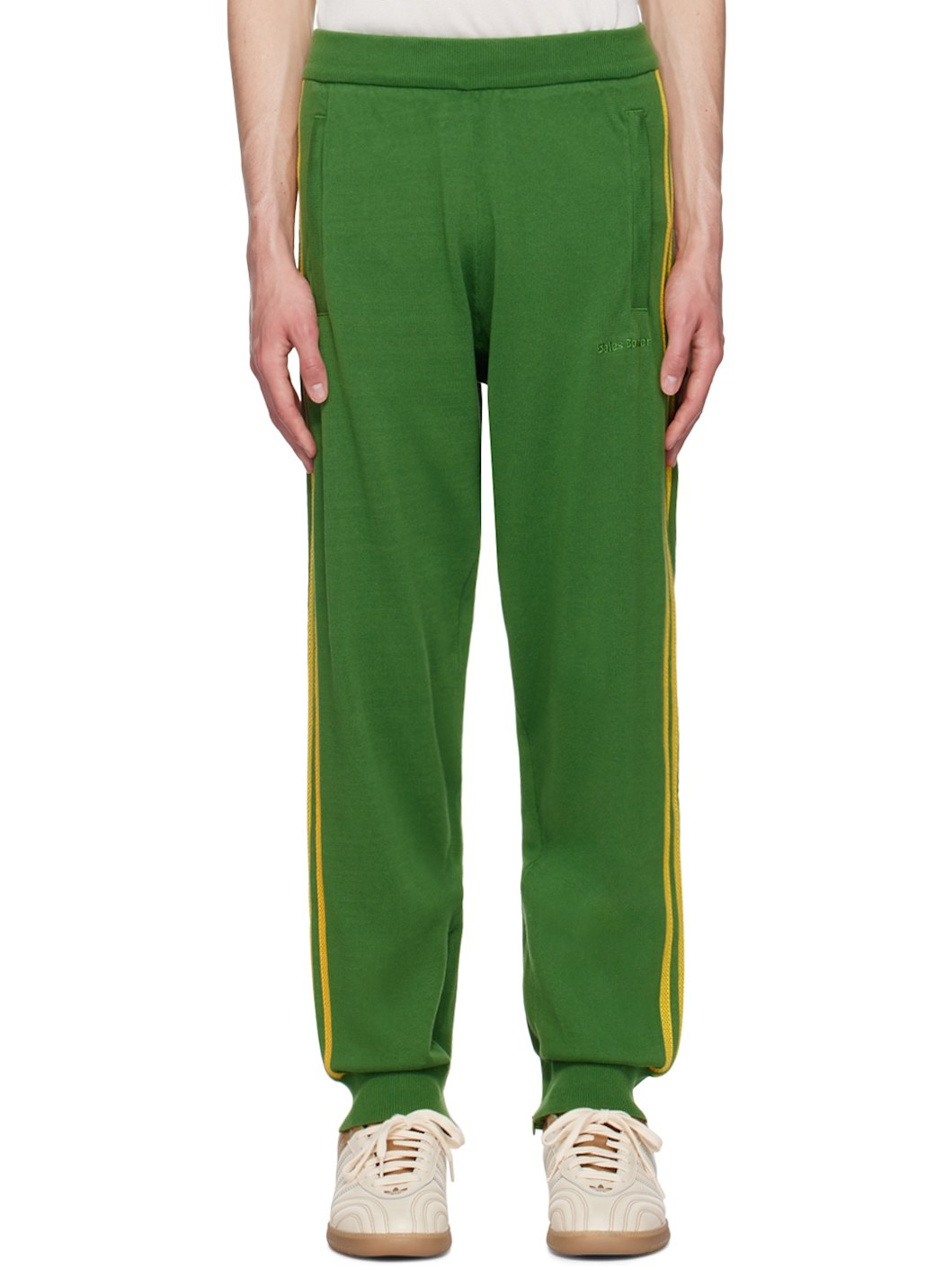 Green & Yellow adidas Originals Edition Embroidered Logo Sweatpants - 1