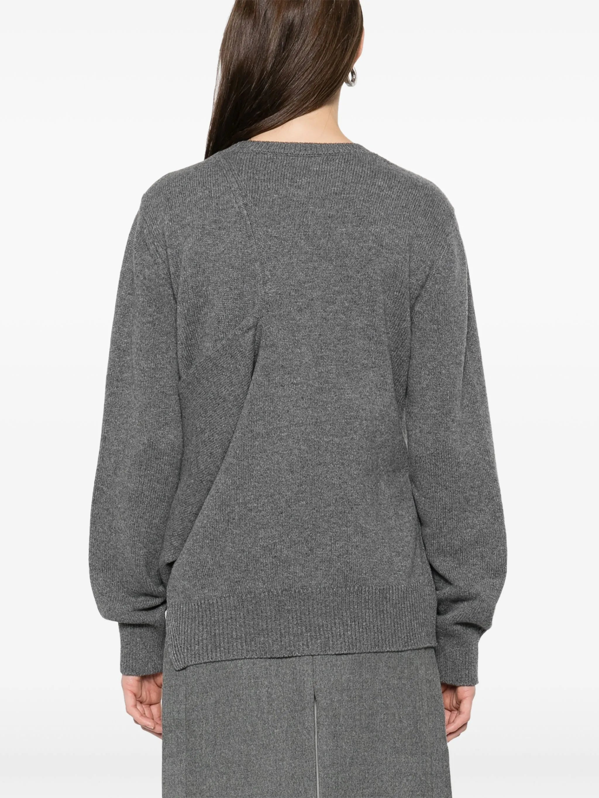 draped panel sweater - 4