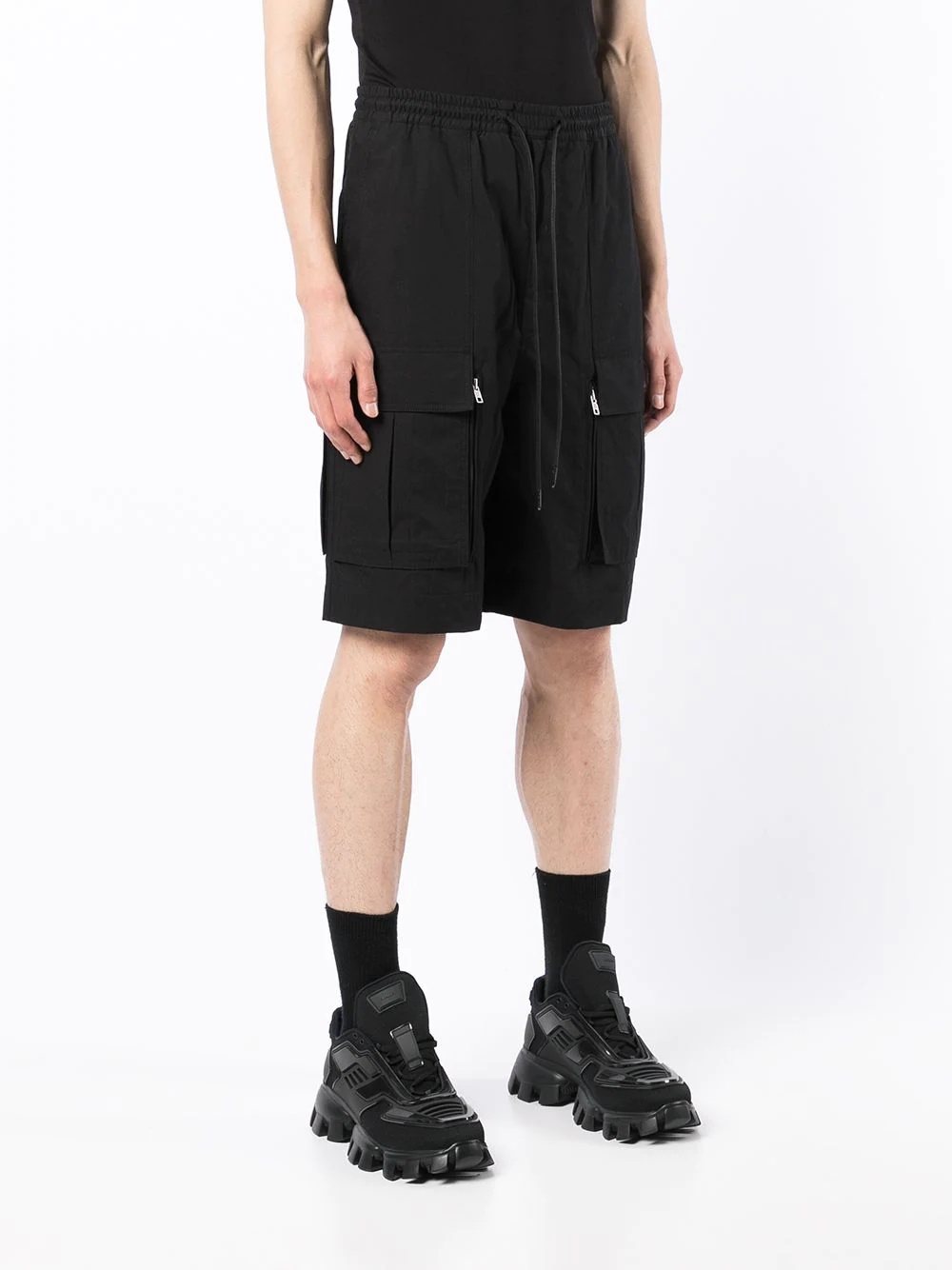 drawstring cargo shorts - 3