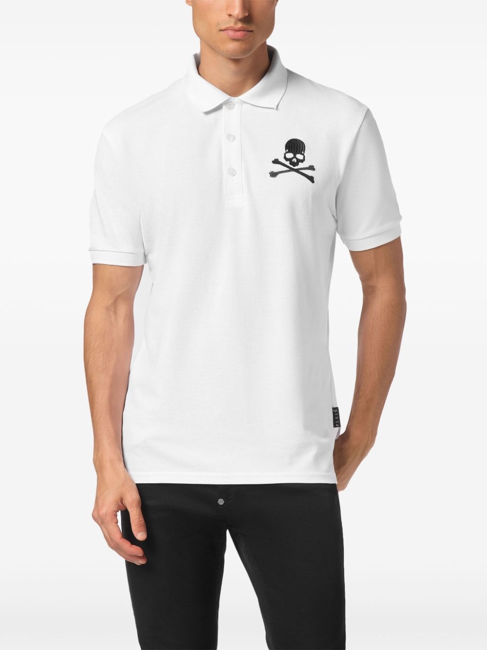 Skull&Bones-print cotton polo shirt - 3