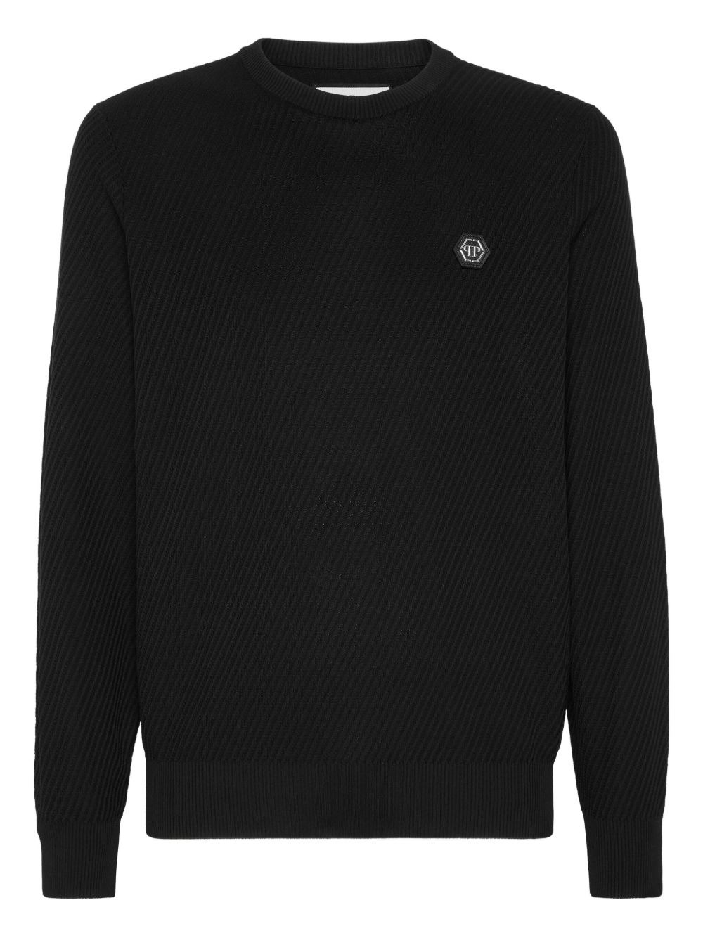 ribbed logo-plaque sweater - 1