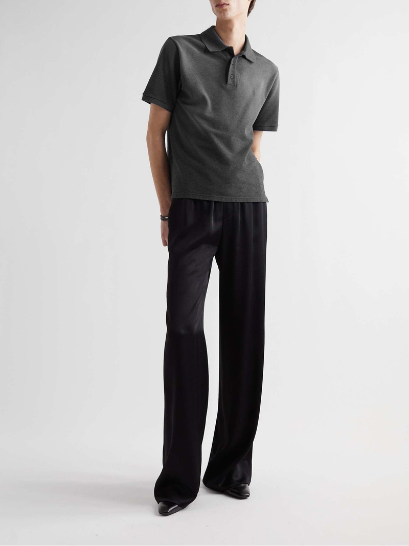 SAINT LAURENT Logo-Embroidered Cotton-Piqué Polo Shirt outlook