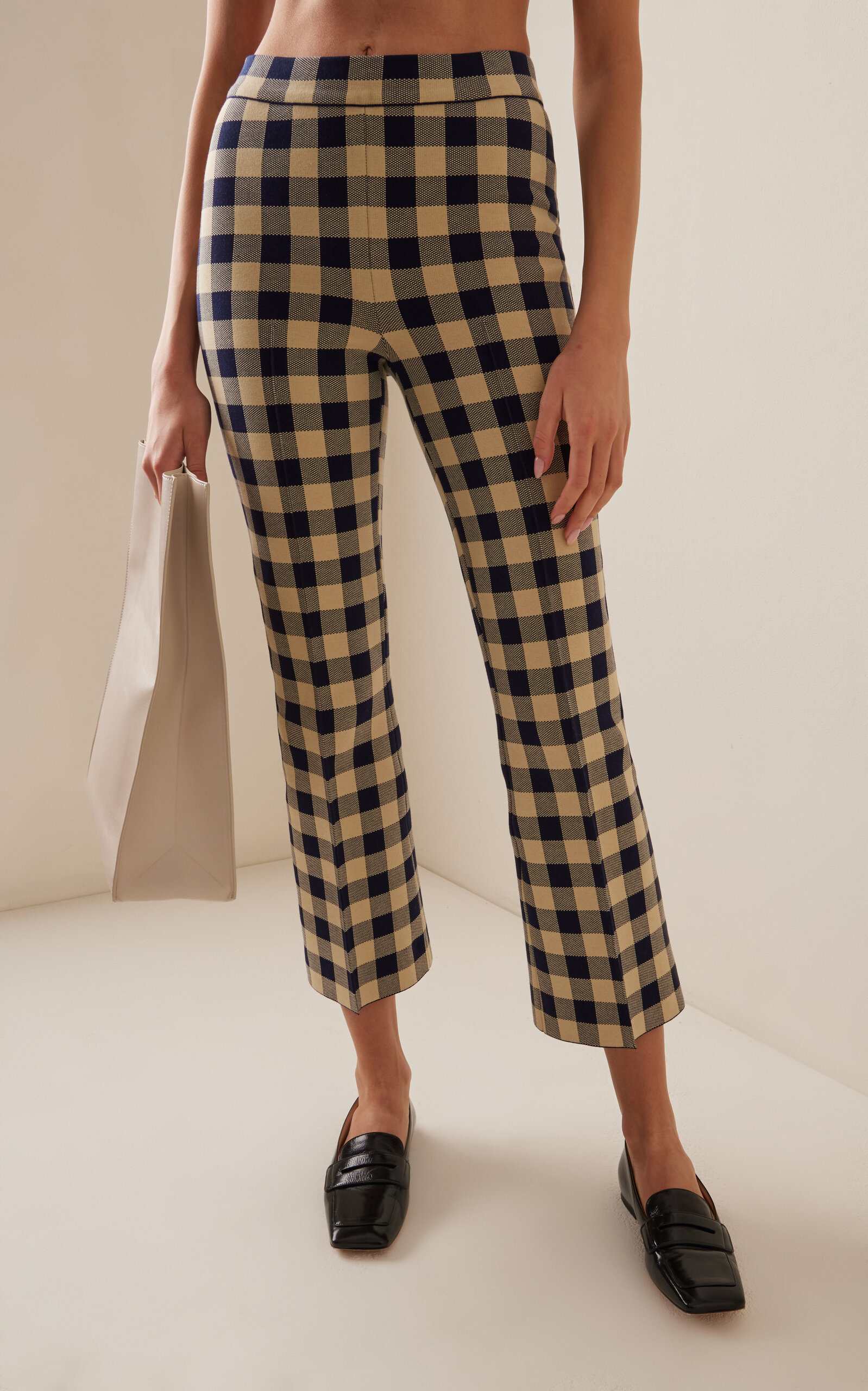 Kick Flared Stretch-Cotton Knit Pants navy - 3