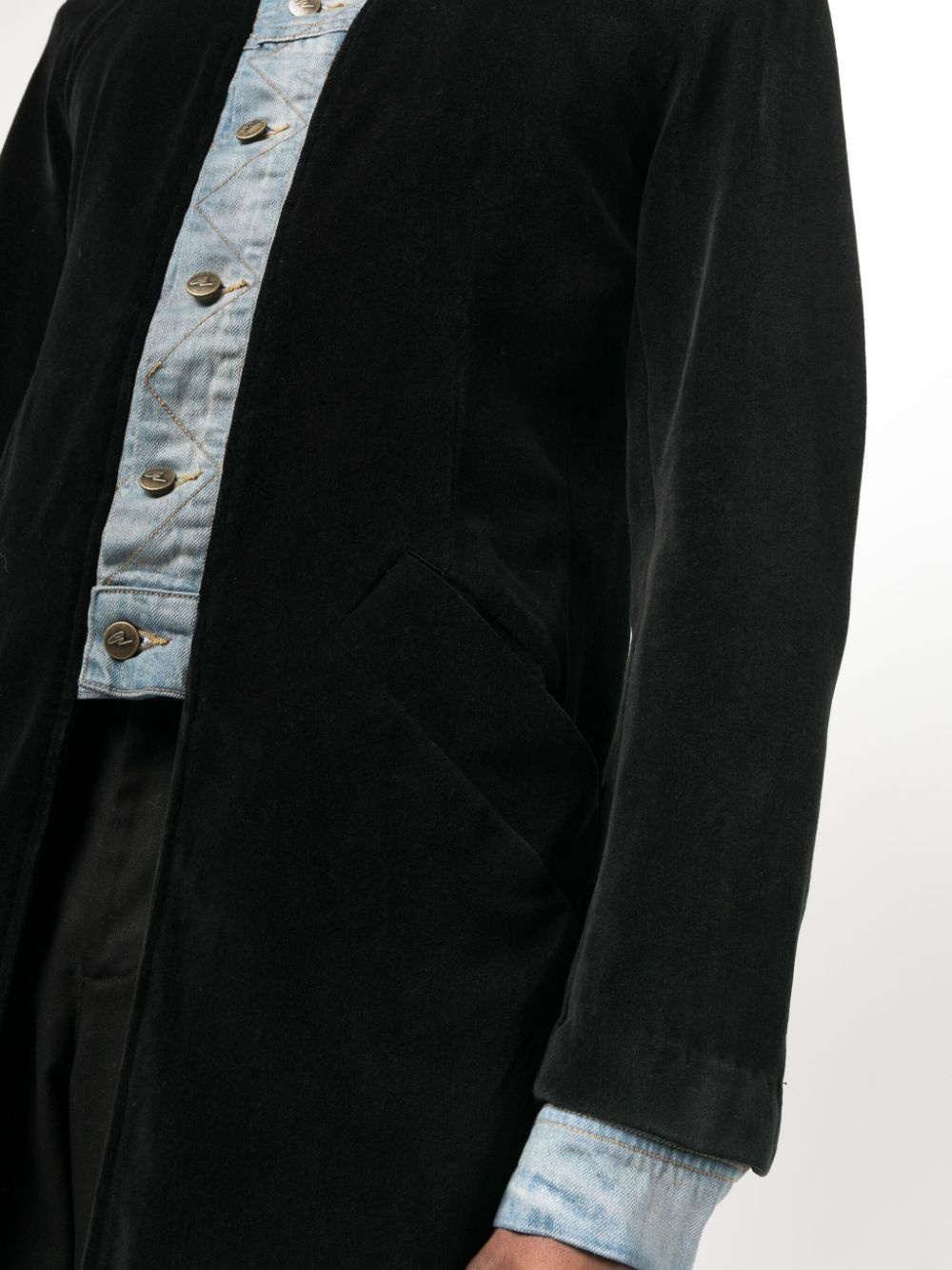 layered cotton coat - 5
