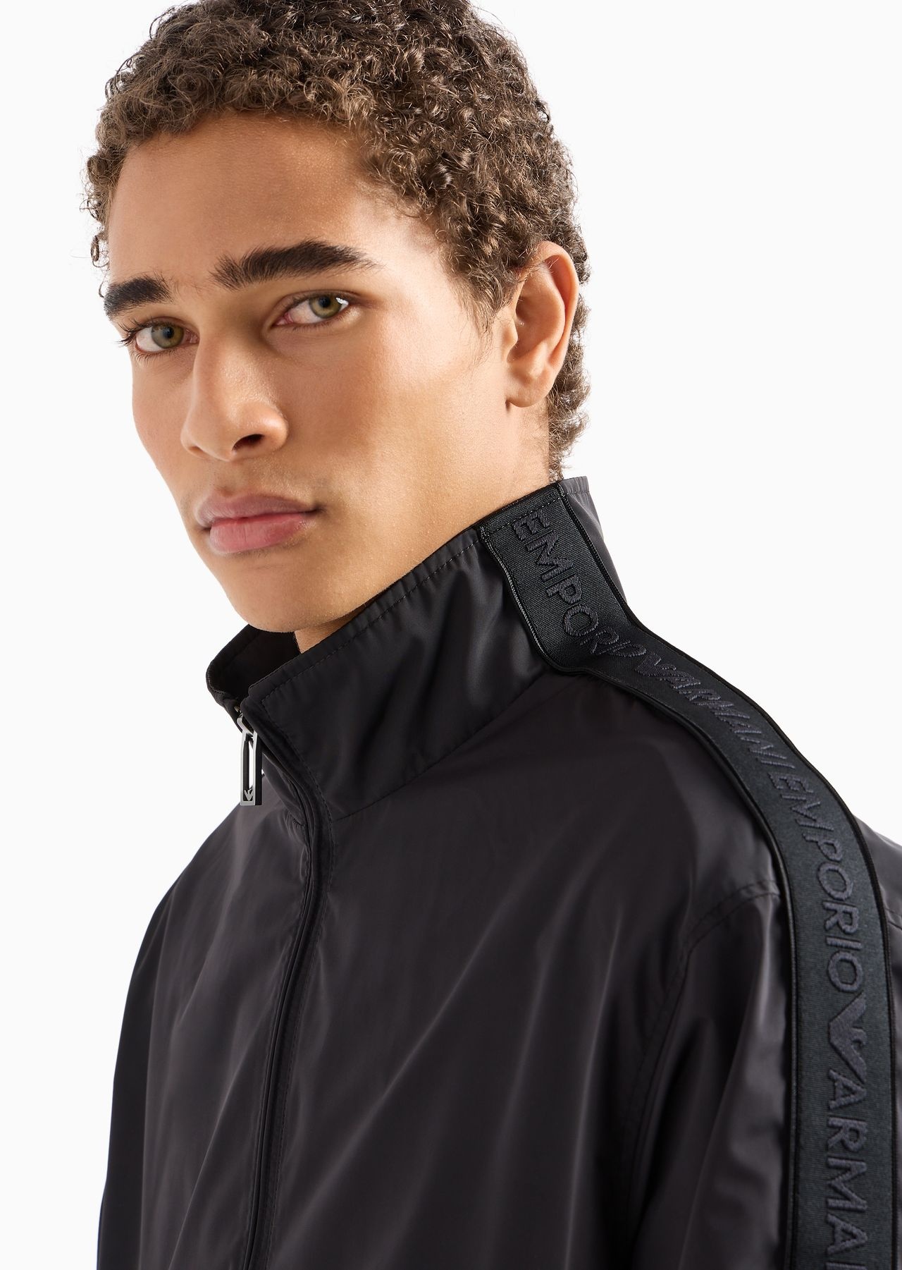 Full-zip blouson in light nylon with logo tape - 5