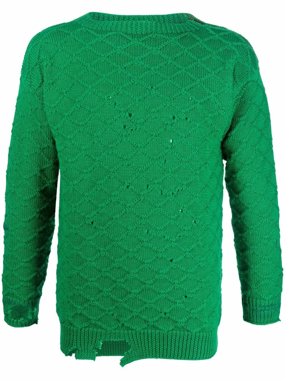 distressed-effect wool jumper - 1