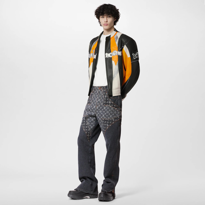 Monogram Flower Denim Pants 4