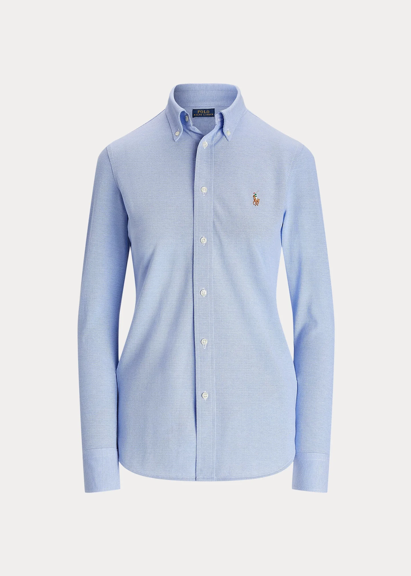 Slim Fit Knit Cotton Oxford Shirt - 1