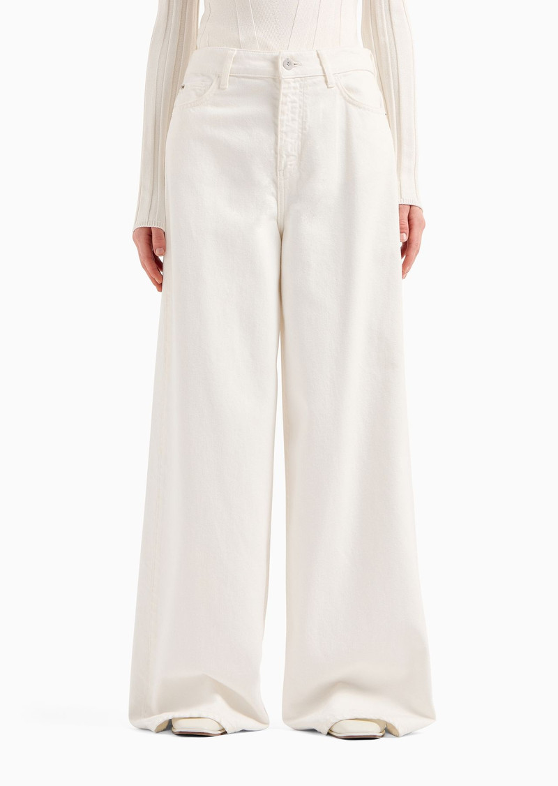 J1C Medium-high rise, wide-leg jeans in cotton drill with embroidery 2