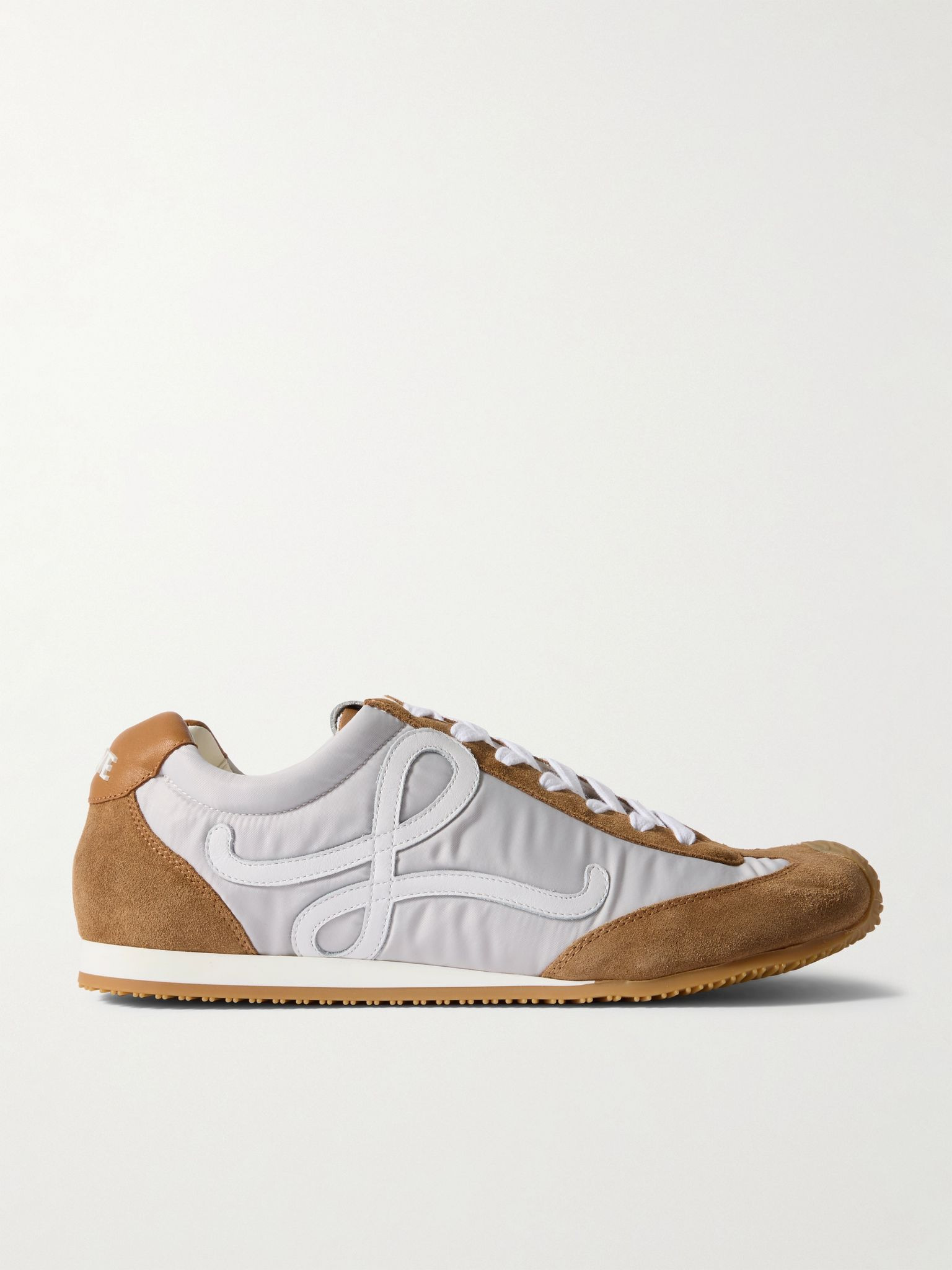 Ballet Runner 2.0 Logo-Appliquéd Shell, Suede and Leather Sneakers Gray - 1