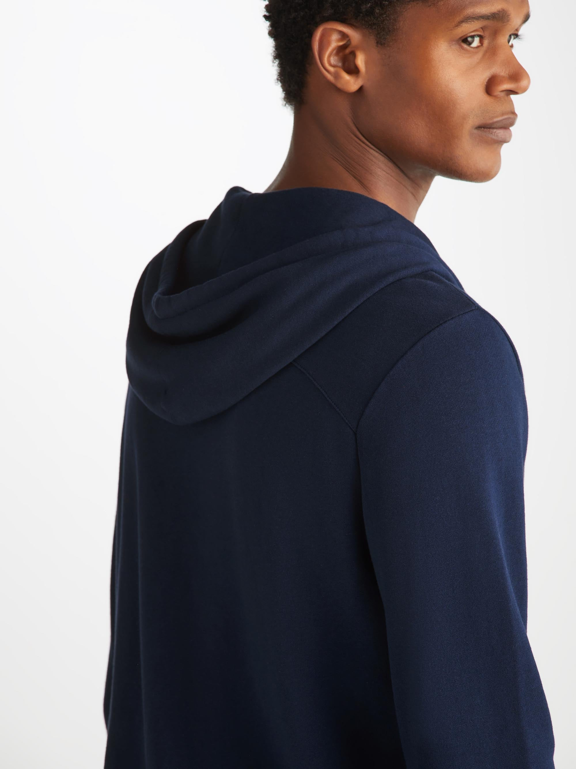 Men's Hoodie Quinn Cotton Modal Navy - 5