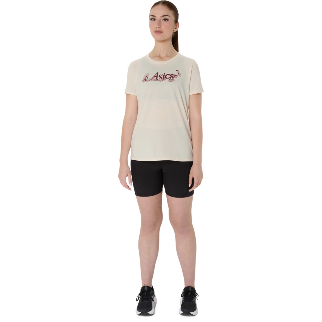 WOMEN'S ASICS FLORAL SLOGAN SHORT SLEEVE TEE - 6