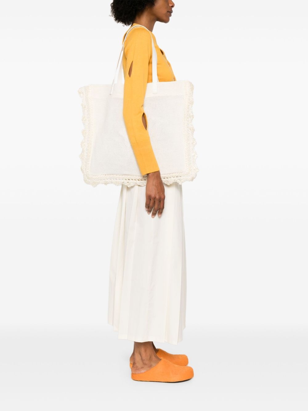 Ivory crochet shopping bag - 2