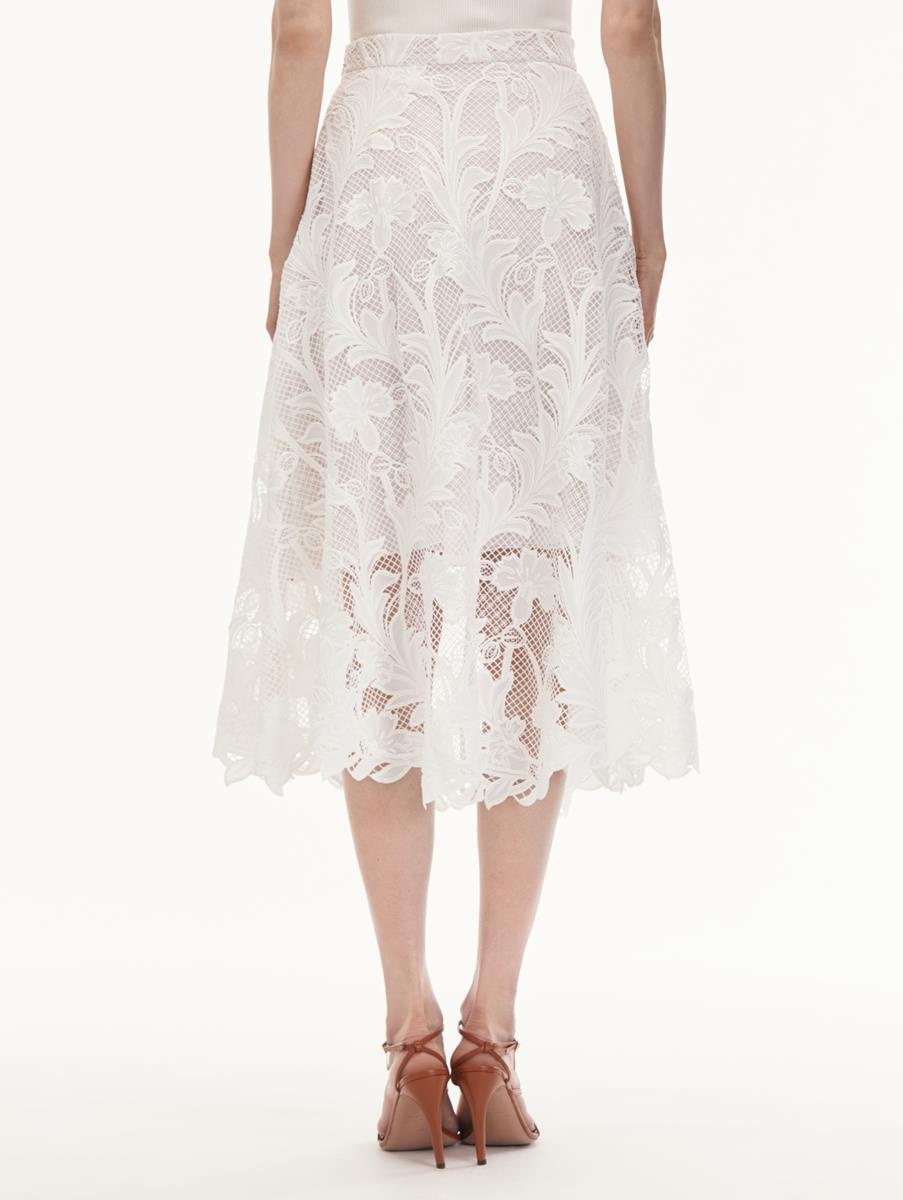 MARBLED CARNATION GUIPURE SKIRT - 2