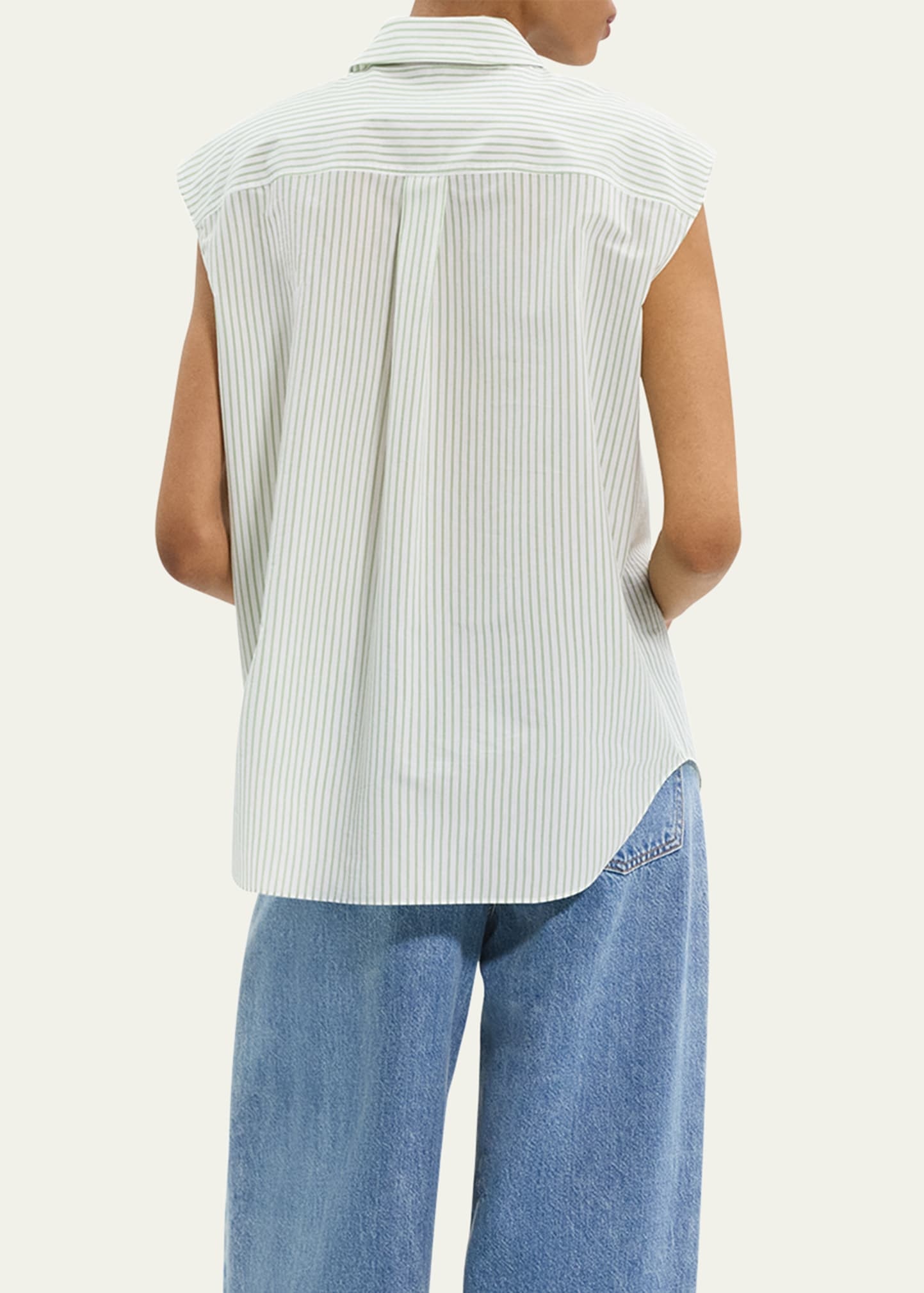Stripe Sleeveless Boyfriend Shirt - 3