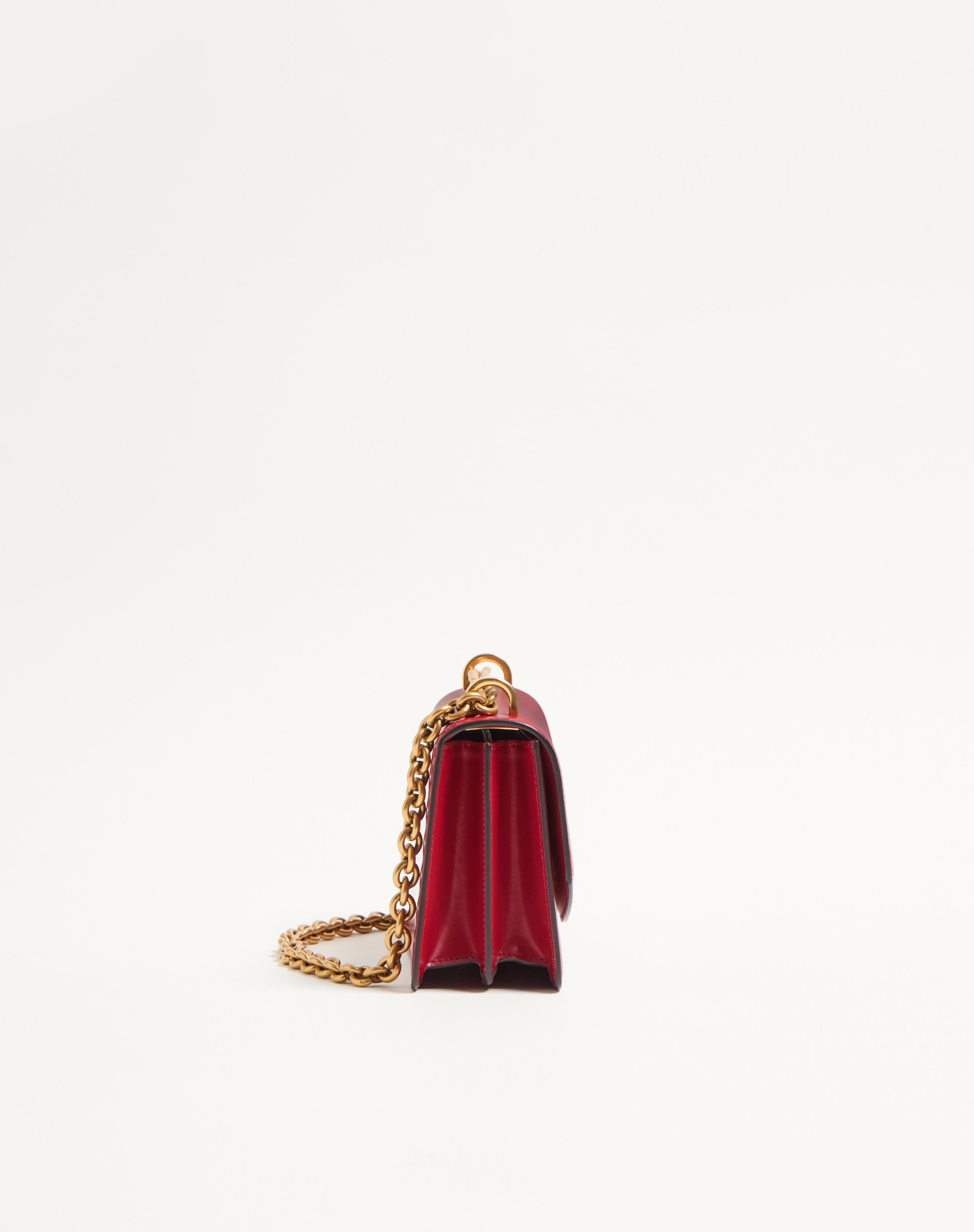 SMALL VALENTINO GARAVANI VAIN SHOULDER BAG IN SHINY CALFSKIN - 4