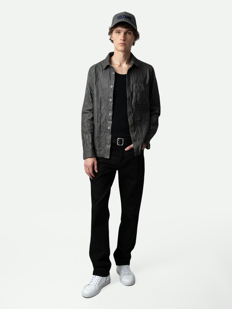 Zadig & Voltaire Serge Crinkled Leather Shirt outlook
