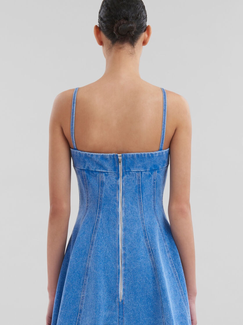 LIGHT BLUE COATED DENIM BALLOON DRESS - 5