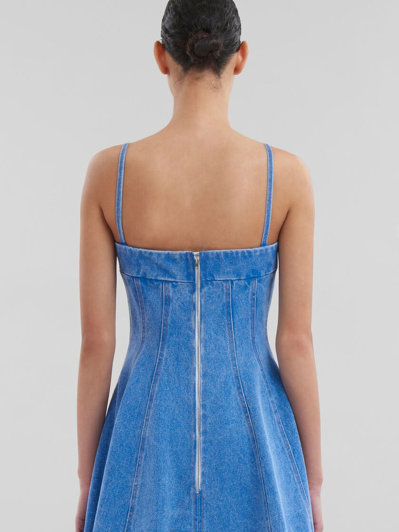 LIGHT BLUE COATED DENIM BALLOON DRESS 5
