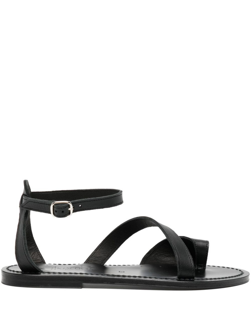 leather cross-strap sandals 1