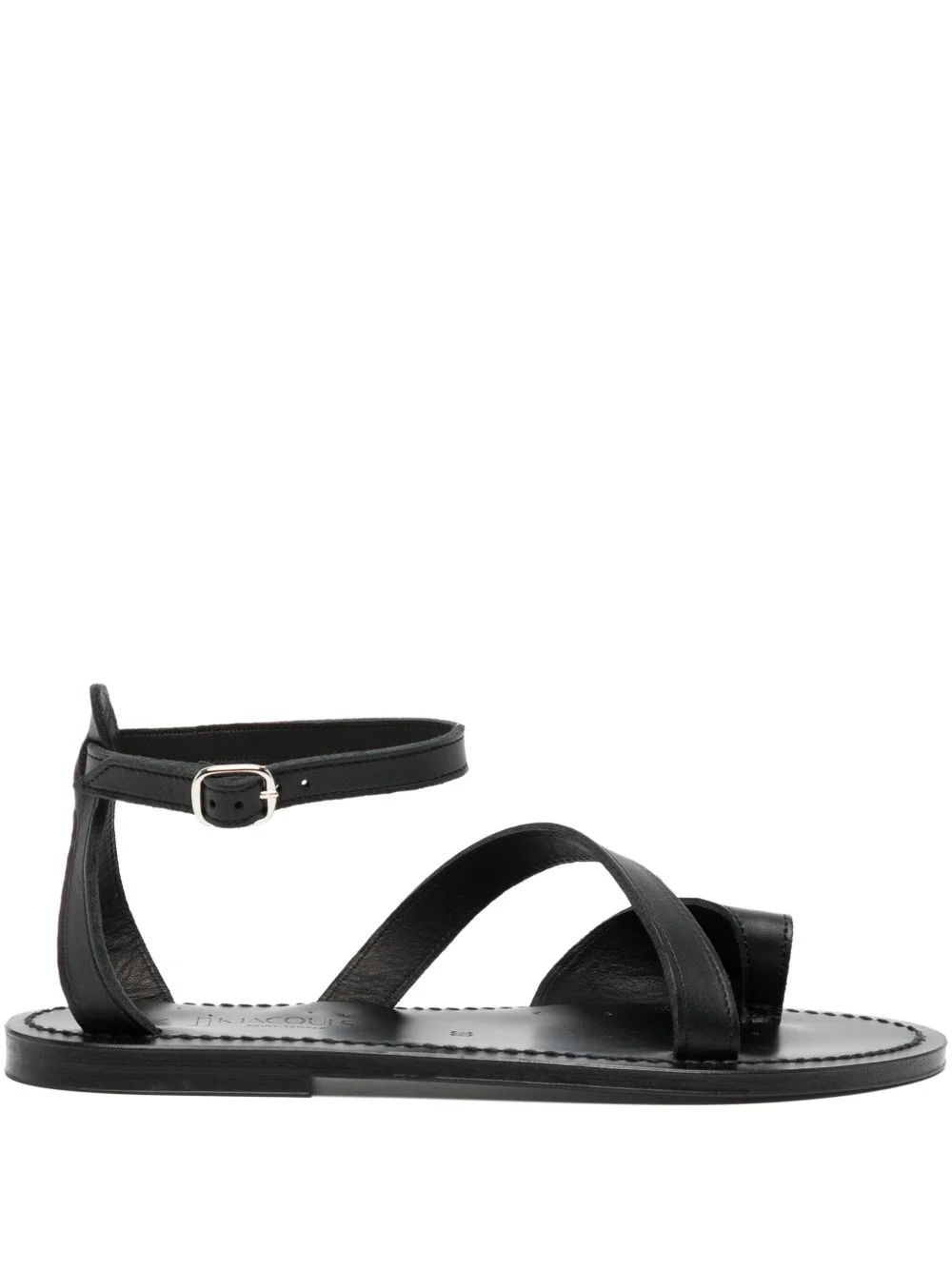 leather cross-strap sandals - 1