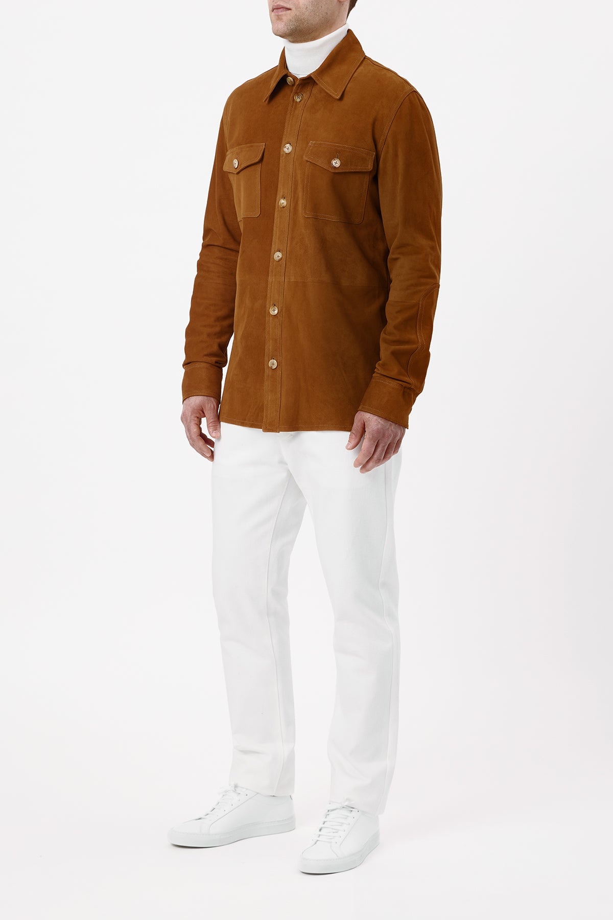 Lucas Overshirt in Camel Suede - 3