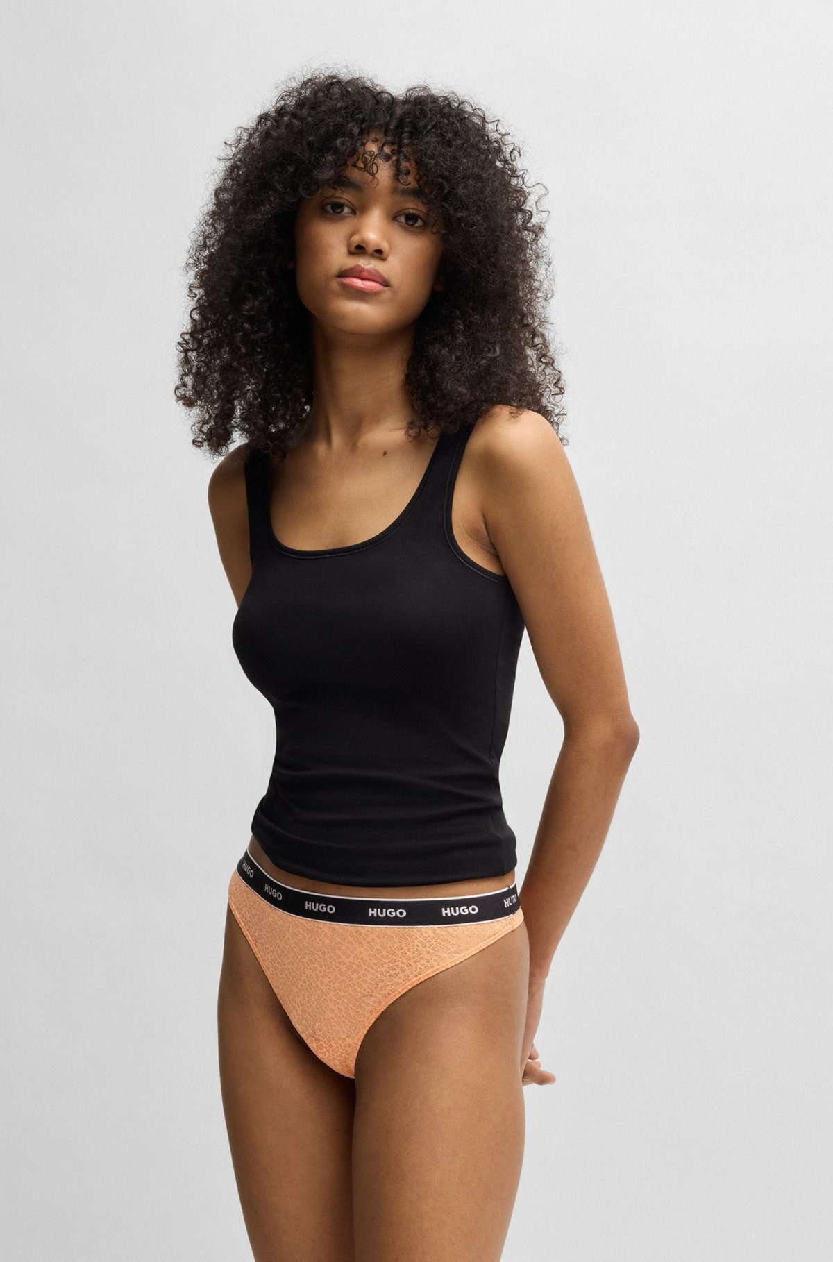 THREE-PACK OF THONGS IN STRETCH LACE - 6