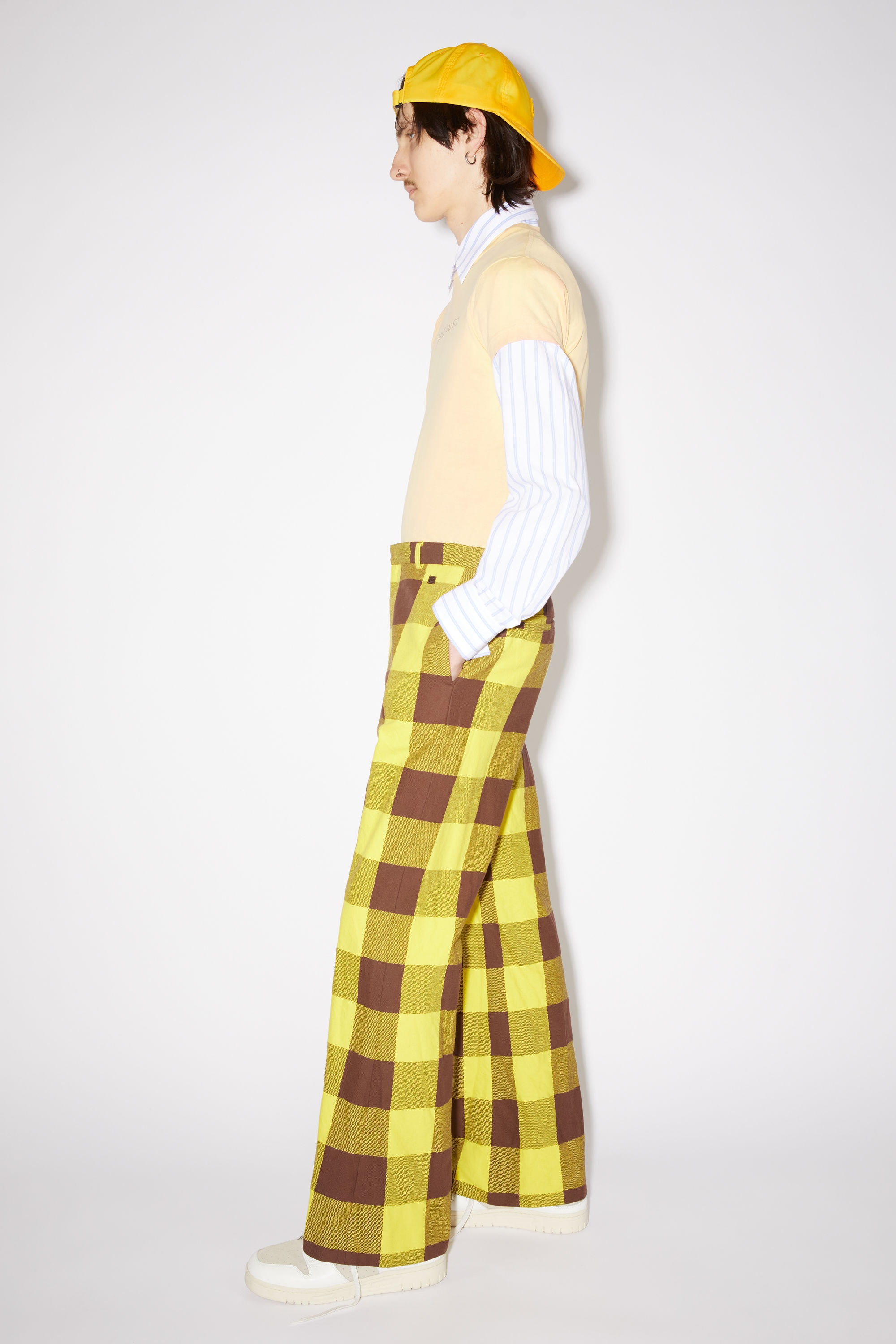 Check trousers - Yellow/brown - 4