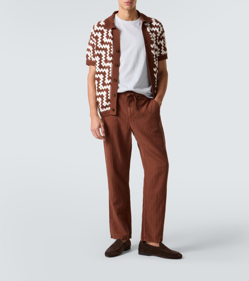 FRESCOBOL CARIOCA Mendes herringbone straight pants outlook