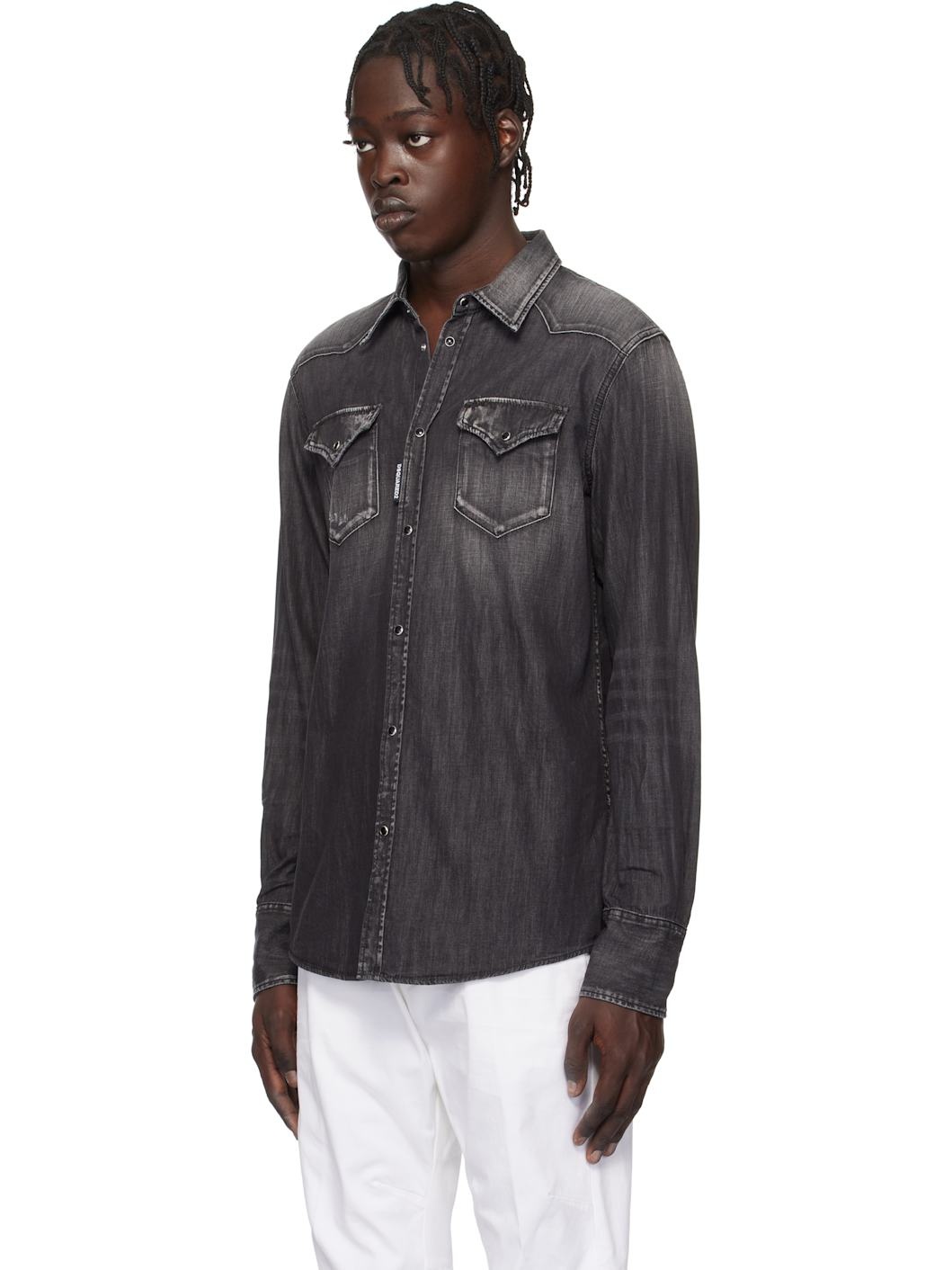 Black Classic Western Shirt - 4